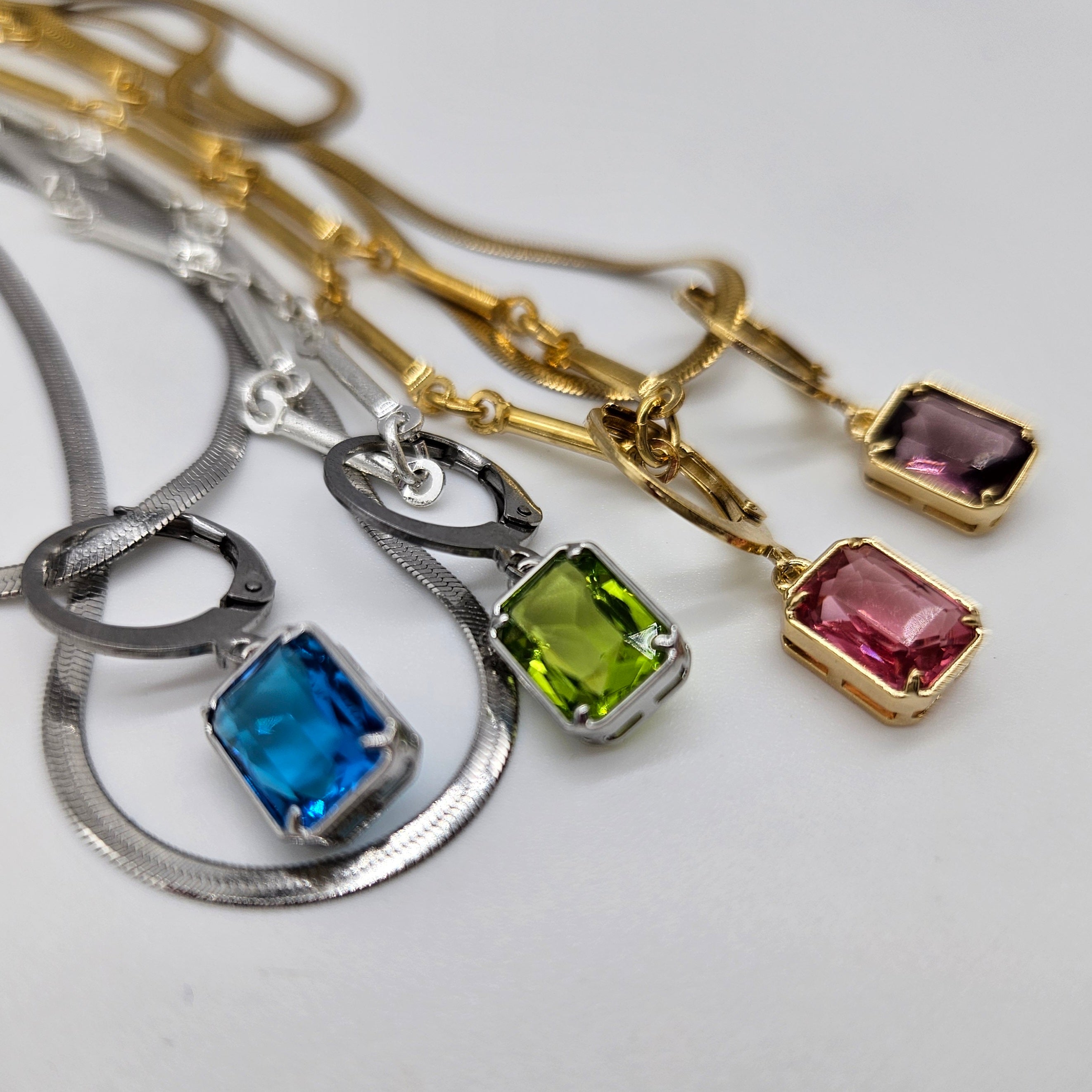Interchangeable Glass Charm Party - Necklace & Earrings