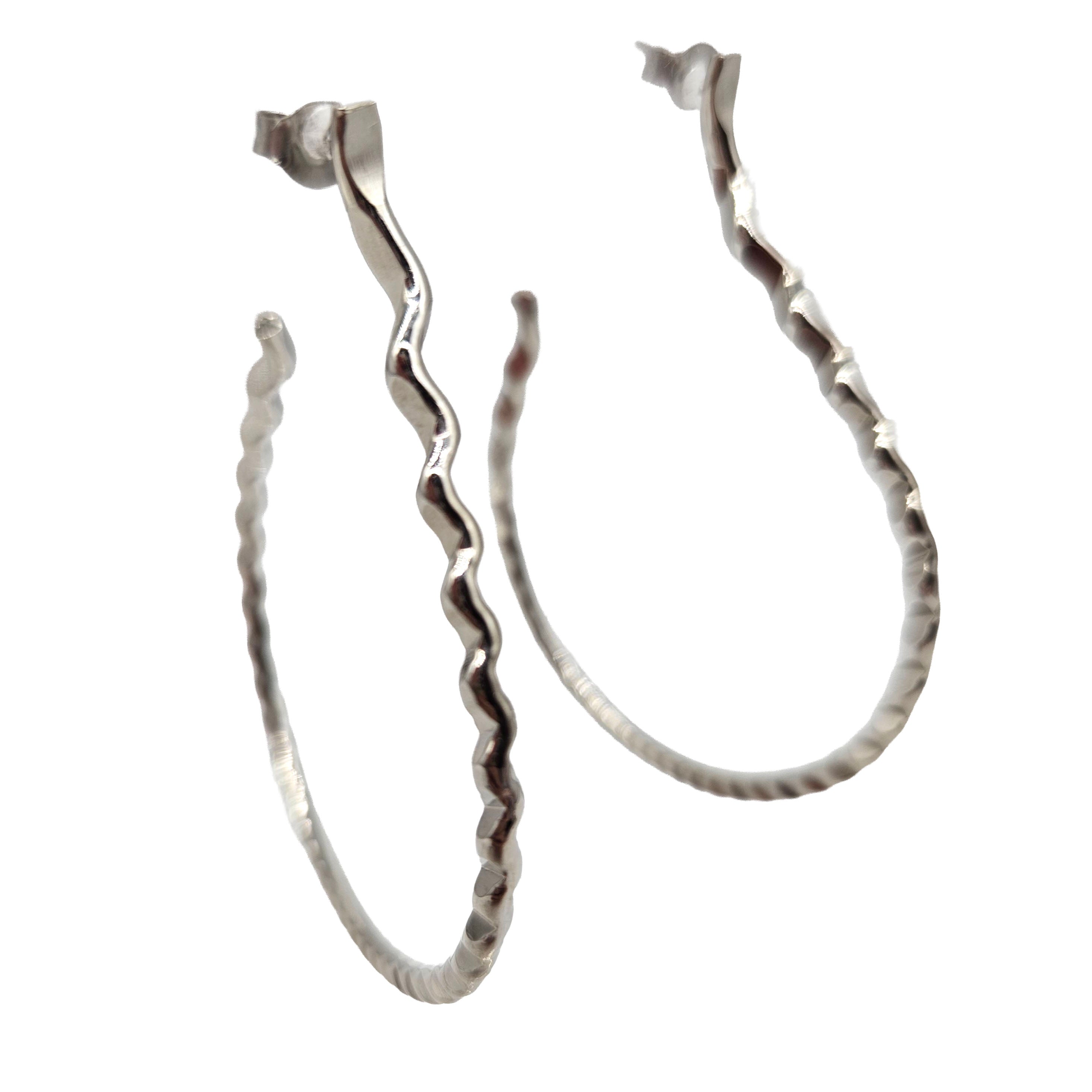 Vintage Archives: Textured Silver Hoop Earrings