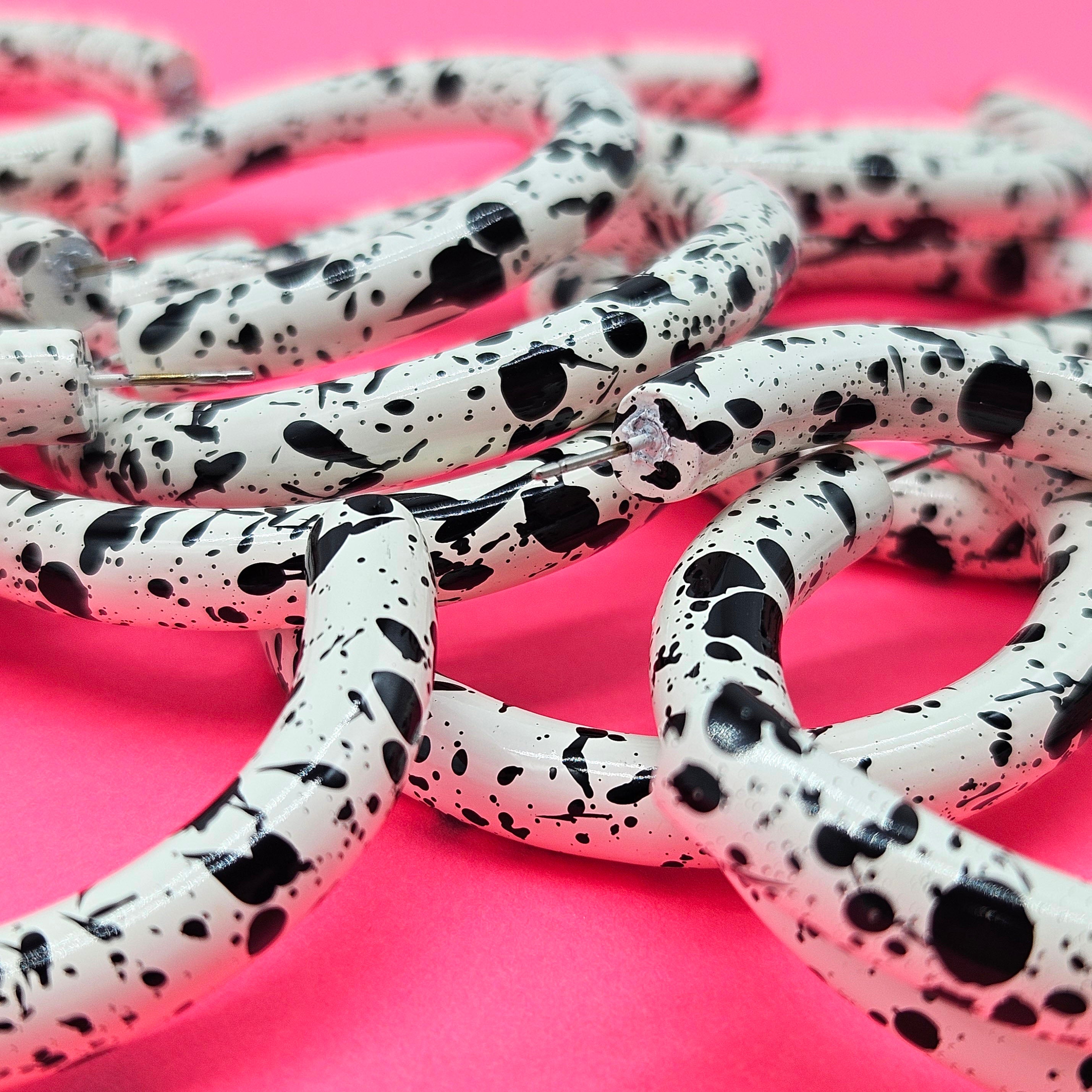 Vintage Archives: Ink Splatter Hoop Earrings