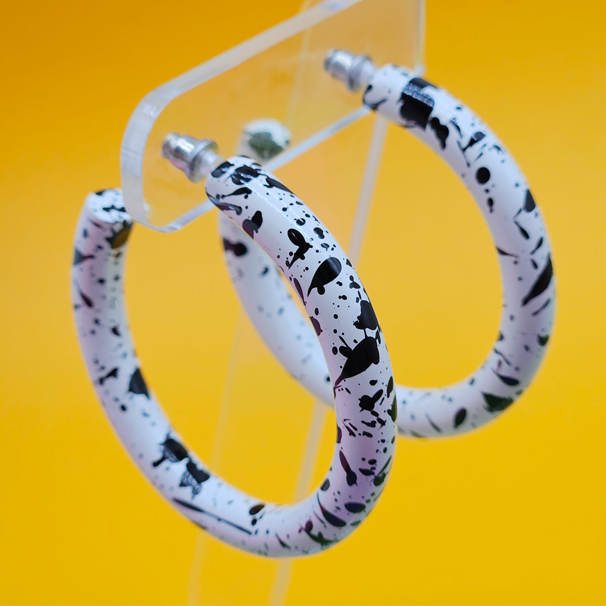 Vintage Archives: Ink Splatter Hoop Earrings