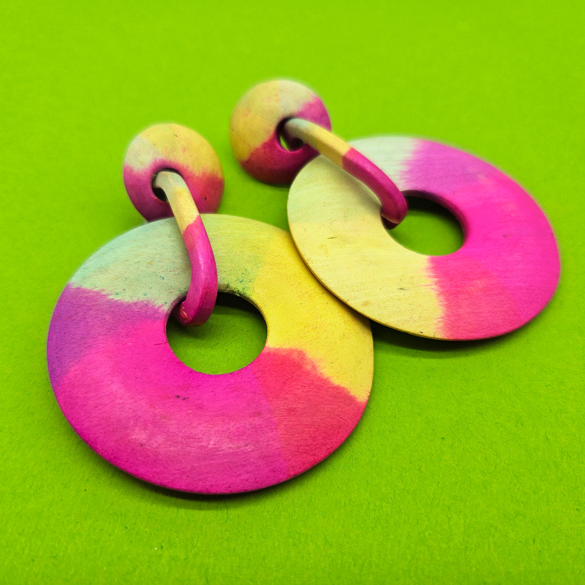 Vintage Archives: Painted Sunrise Statement Earrings