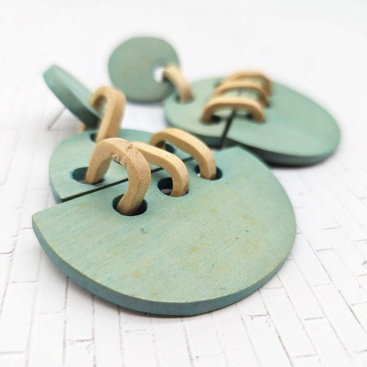 Vintage Archives: Sage Geometry Statement Earrings