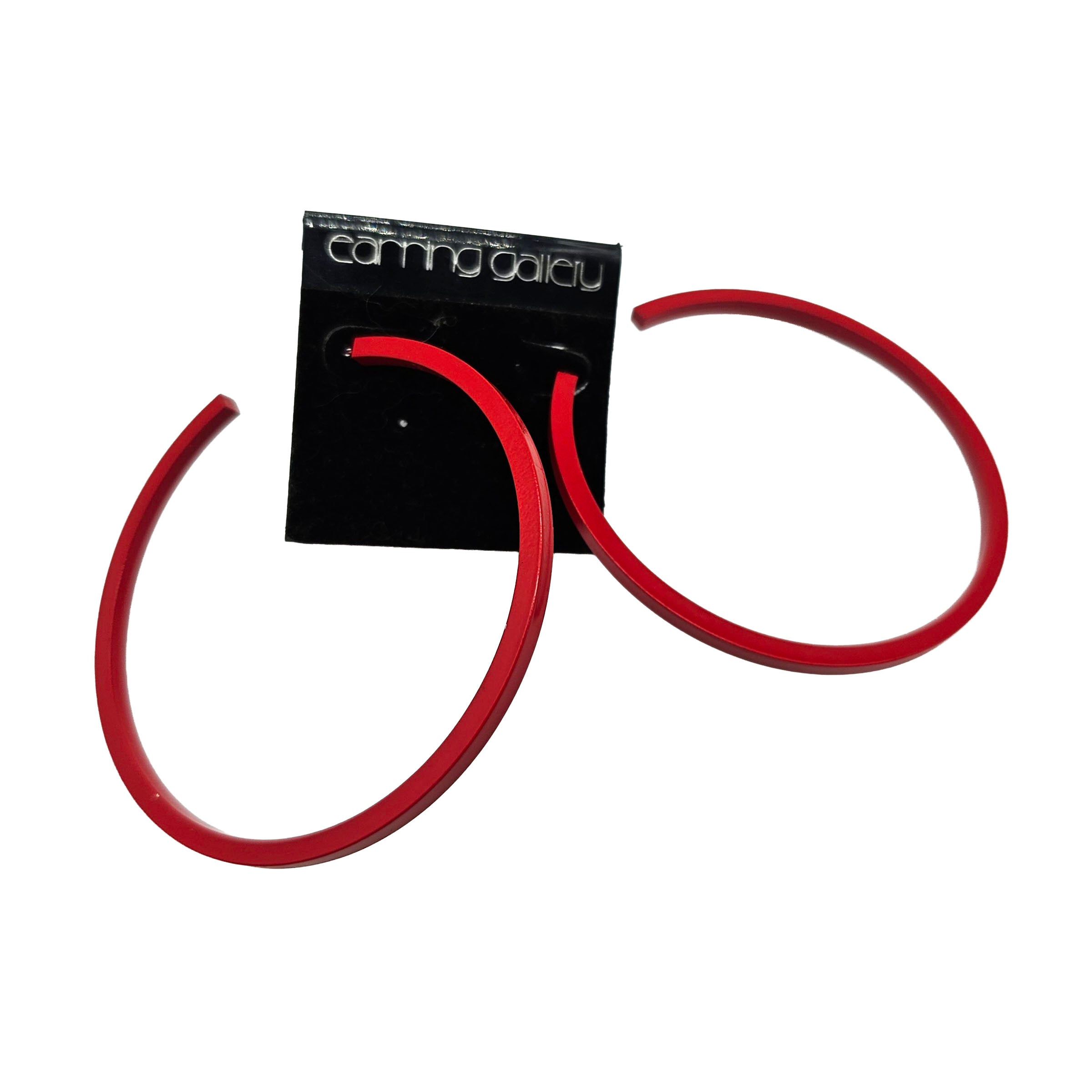Vintage Archives: Red Line Hoop Earrings