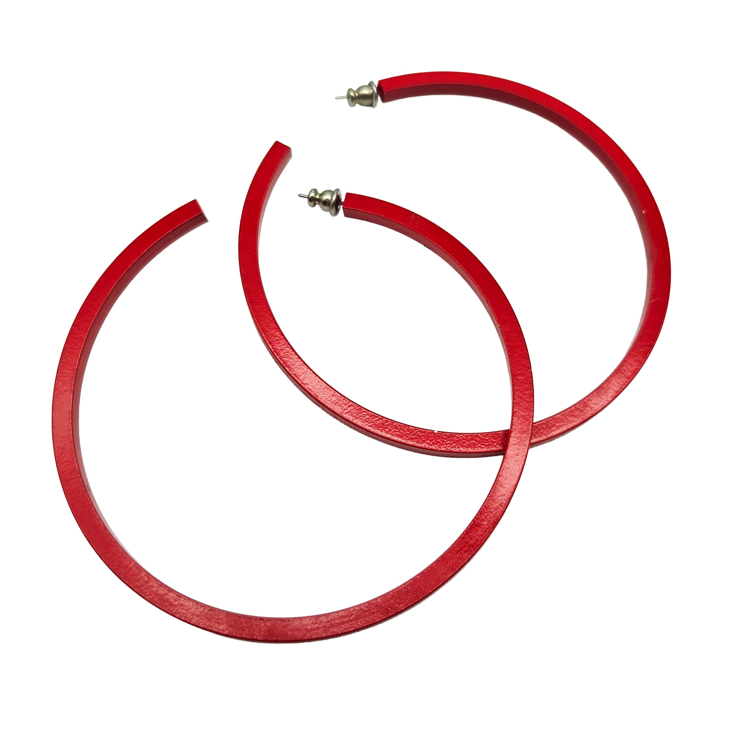 Vintage Archives: Red Line Hoop Earrings