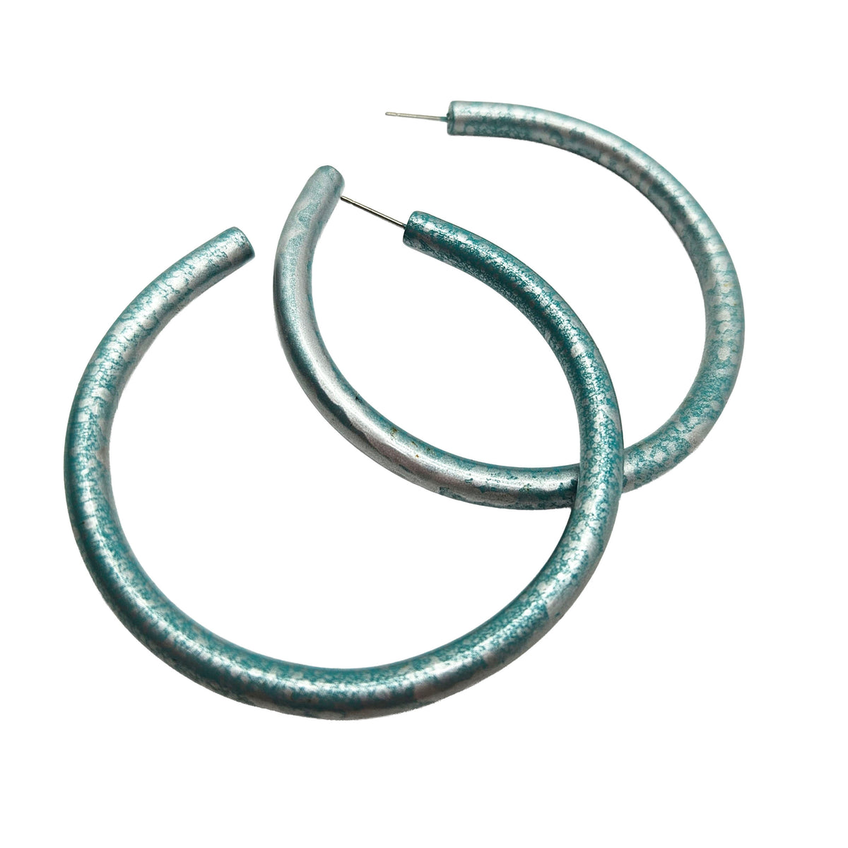 Vintage Archives: Verdigris Silver Vintage Hoop Earrings