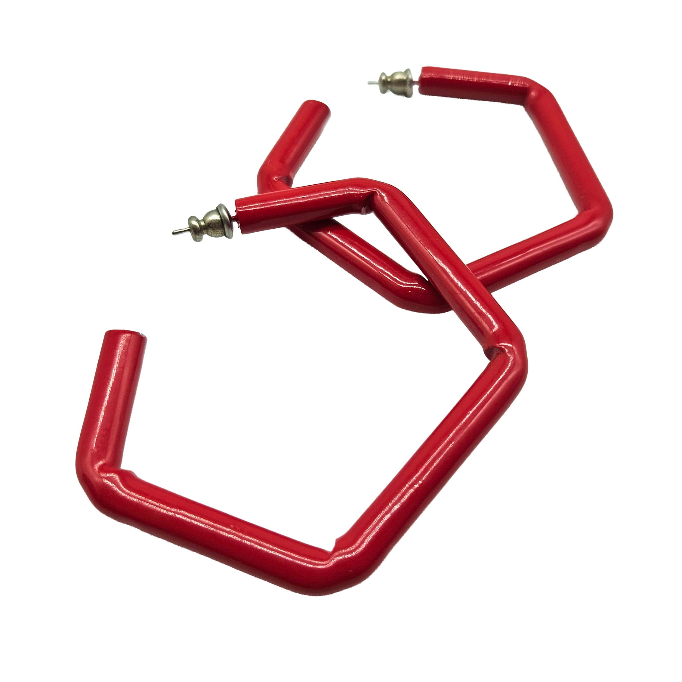 Vintage Archives: Red Angle Vintage Hoop Earrings