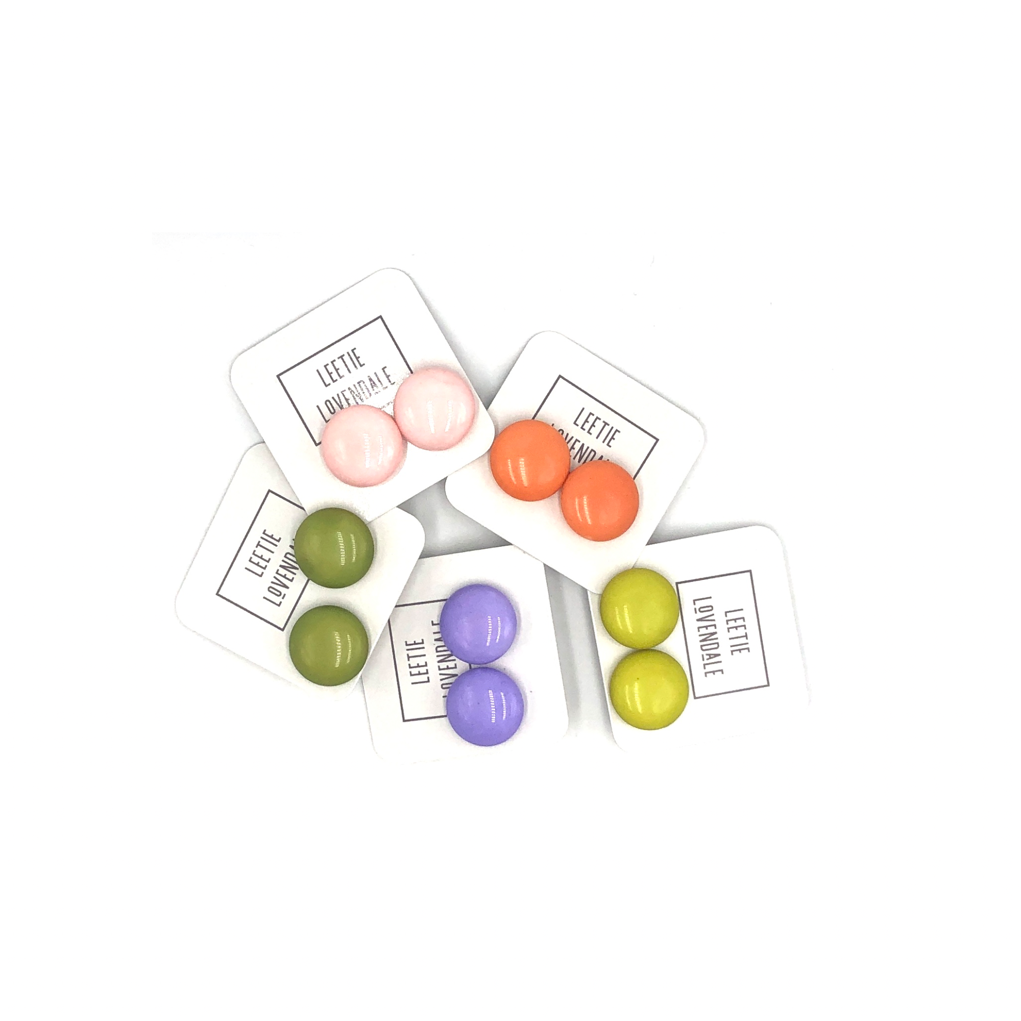 colorful retro button stud earrings