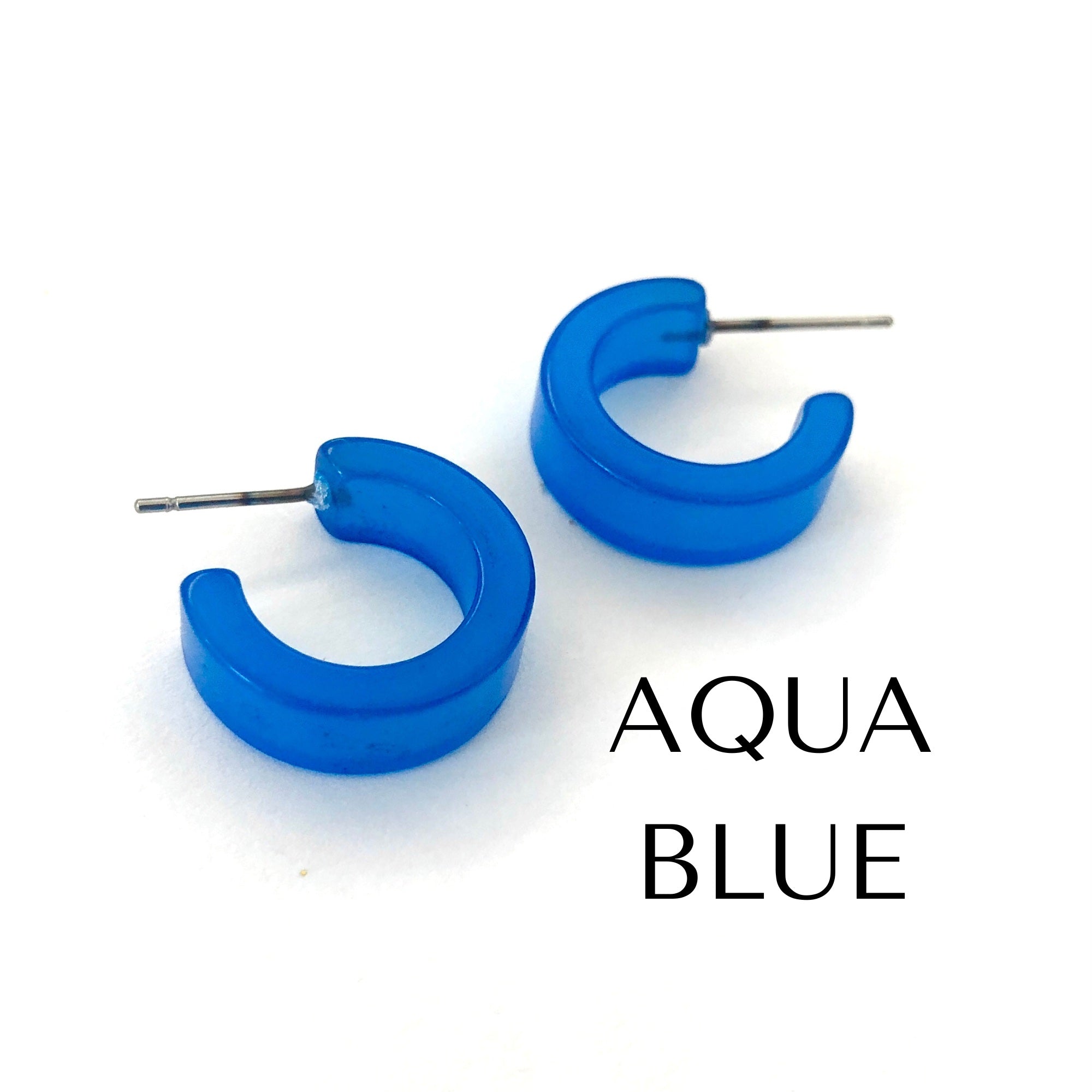 Hugger Moonglow Lucite Hoop Earrings