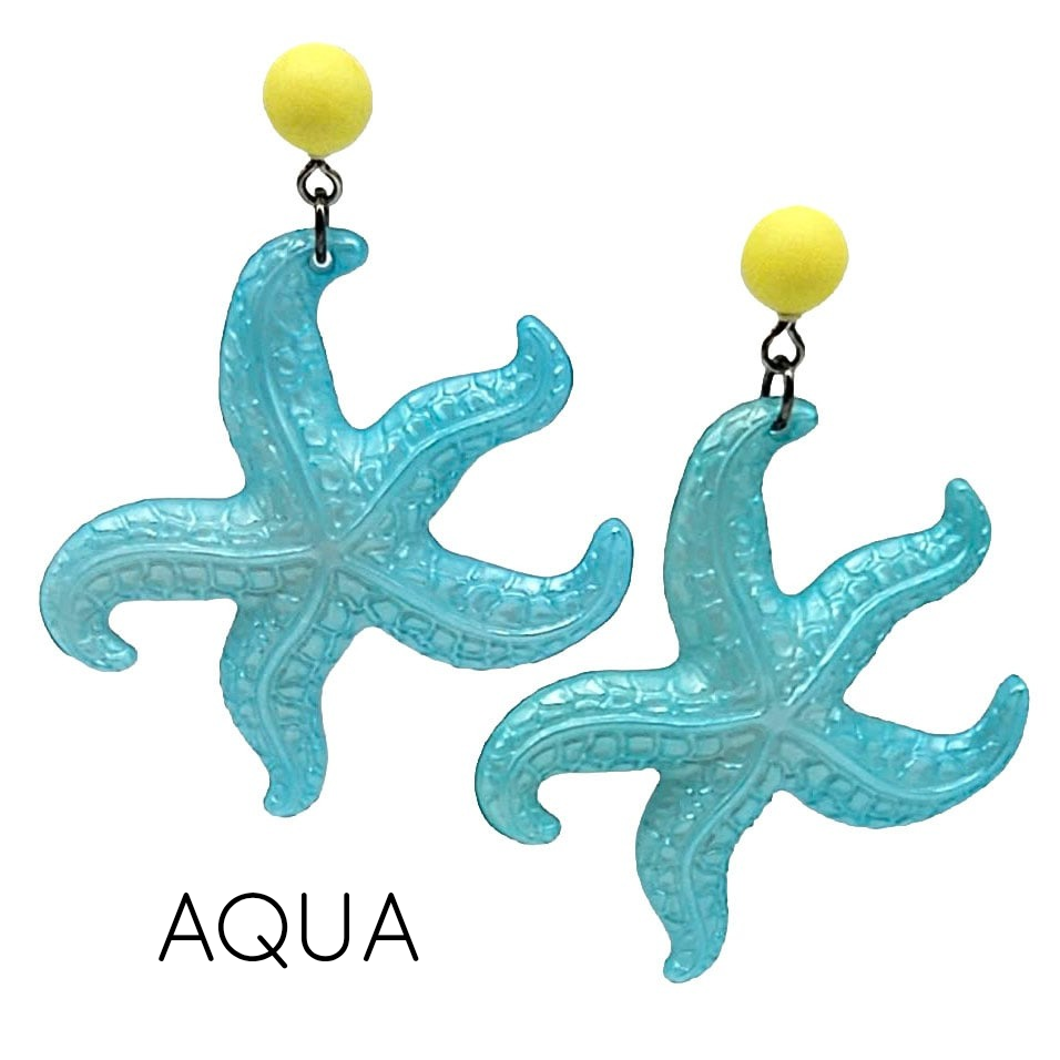 Frosty Starfish Drop Earrings