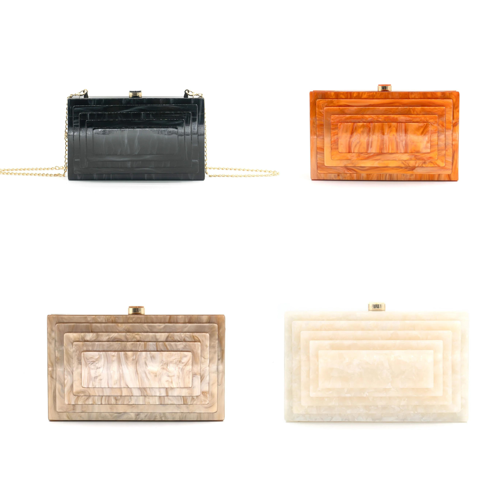 Aura Glow Acrylic Clutch w/Chain Purse