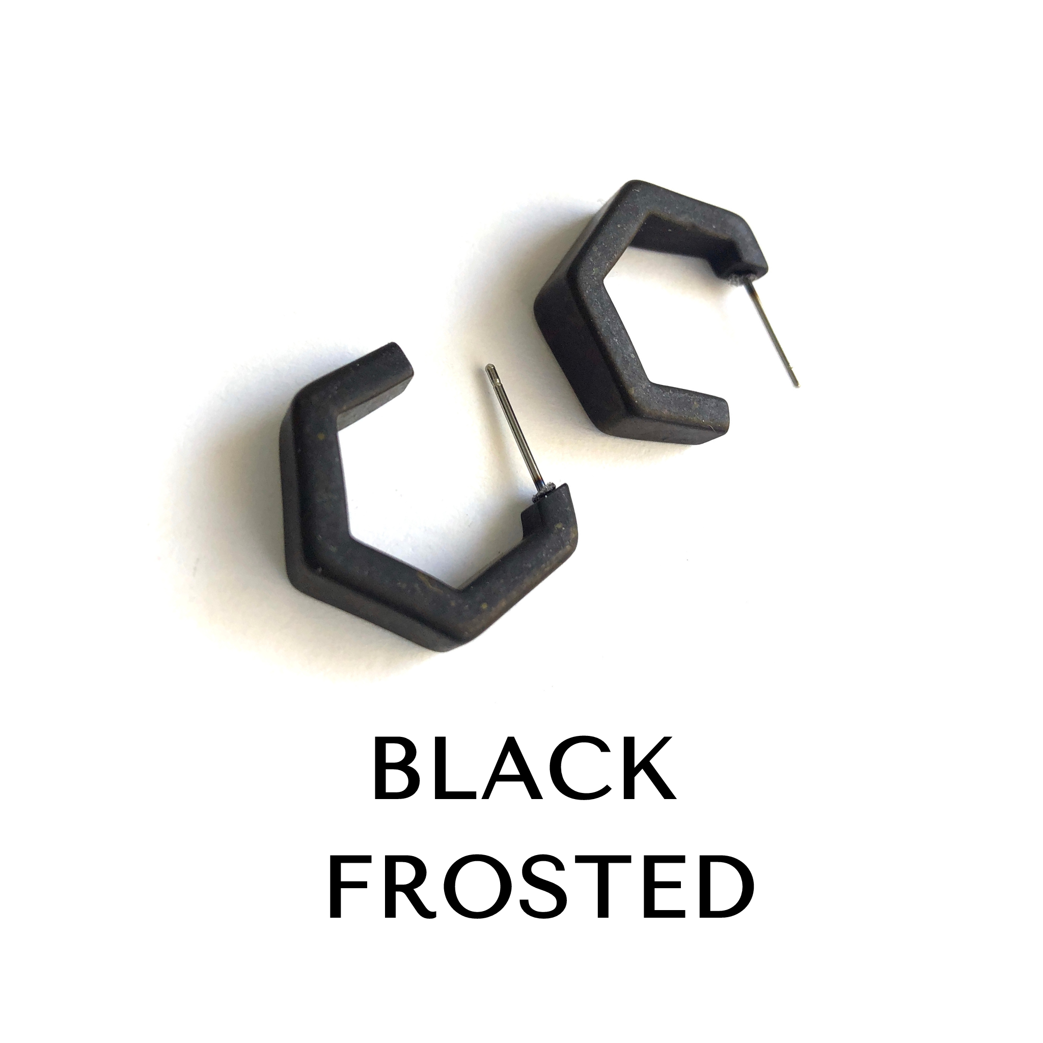 Tapered Hex Hoop Earrings