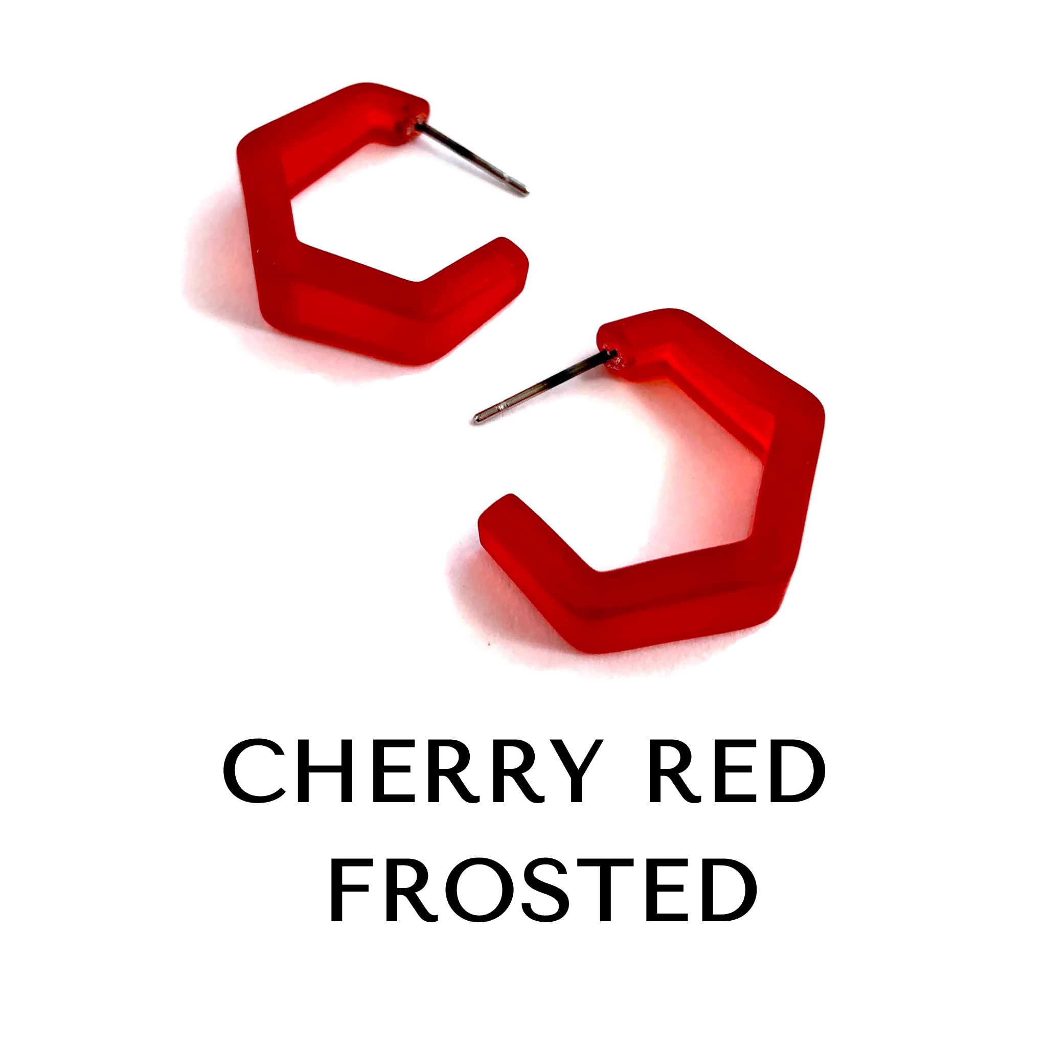 Tapered Hex Hoop Earrings