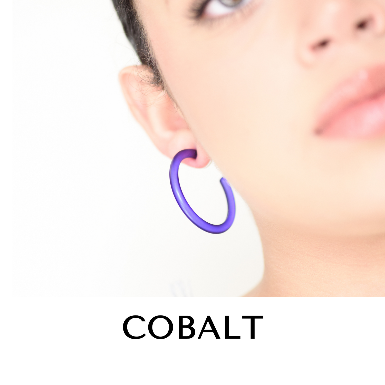Jelly Tube Hoop Earrings - Large 1.5&quot;