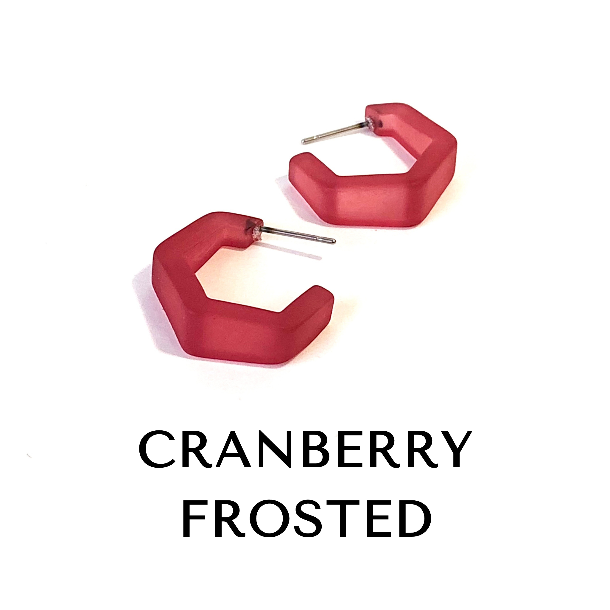 Tapered Hex Hoop Earrings