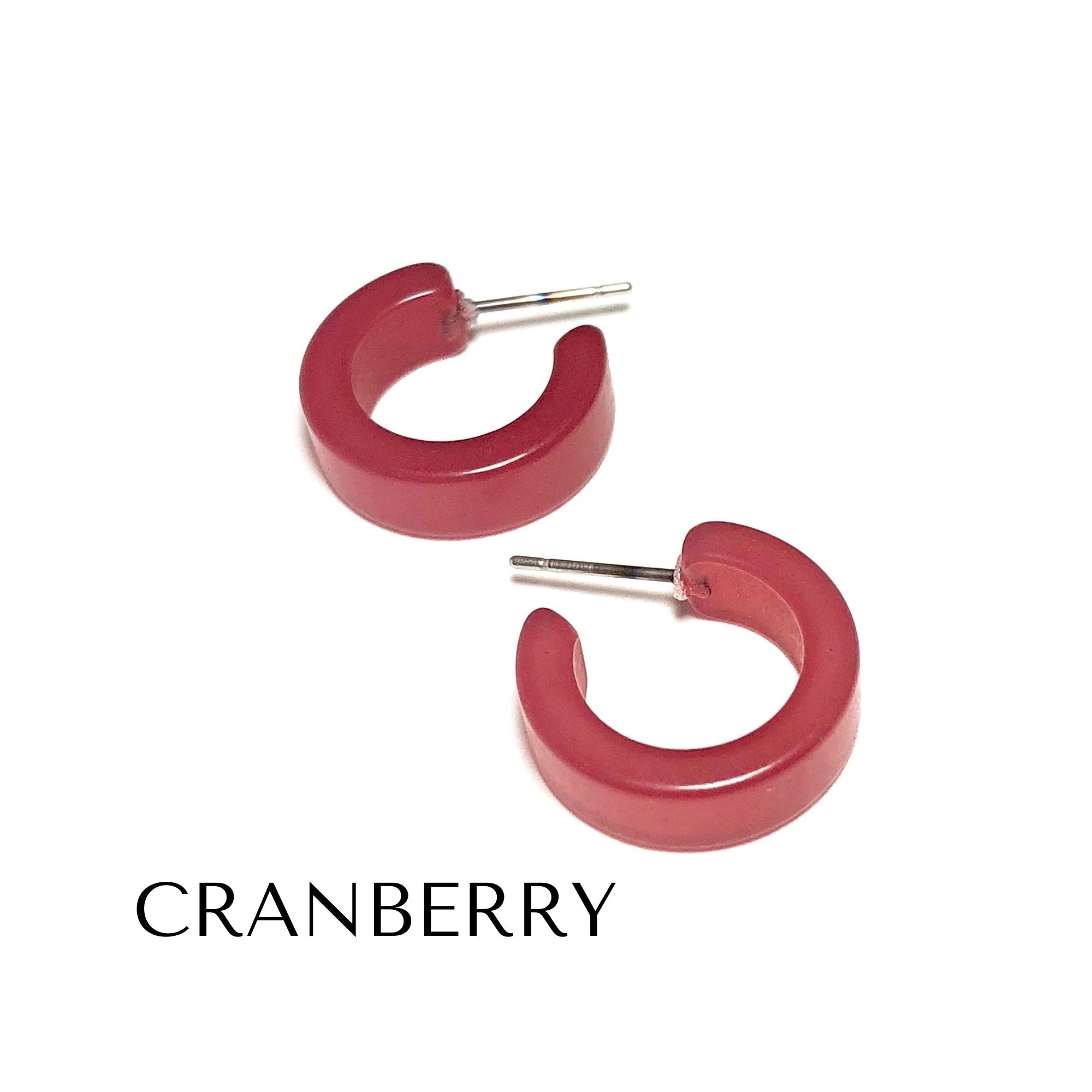 Hugger Moonglow Lucite Hoop Earrings