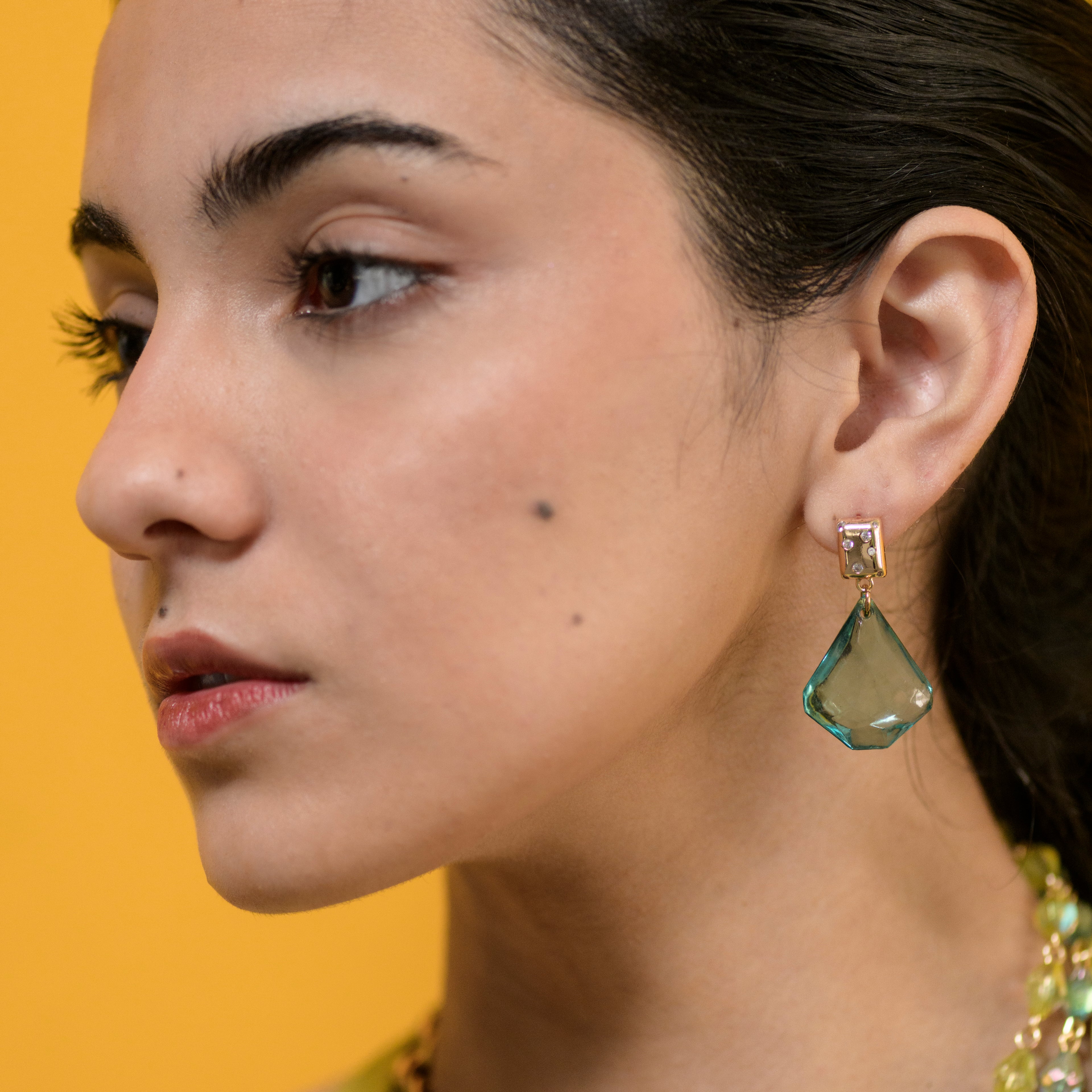 Lagoon Facet Earrings