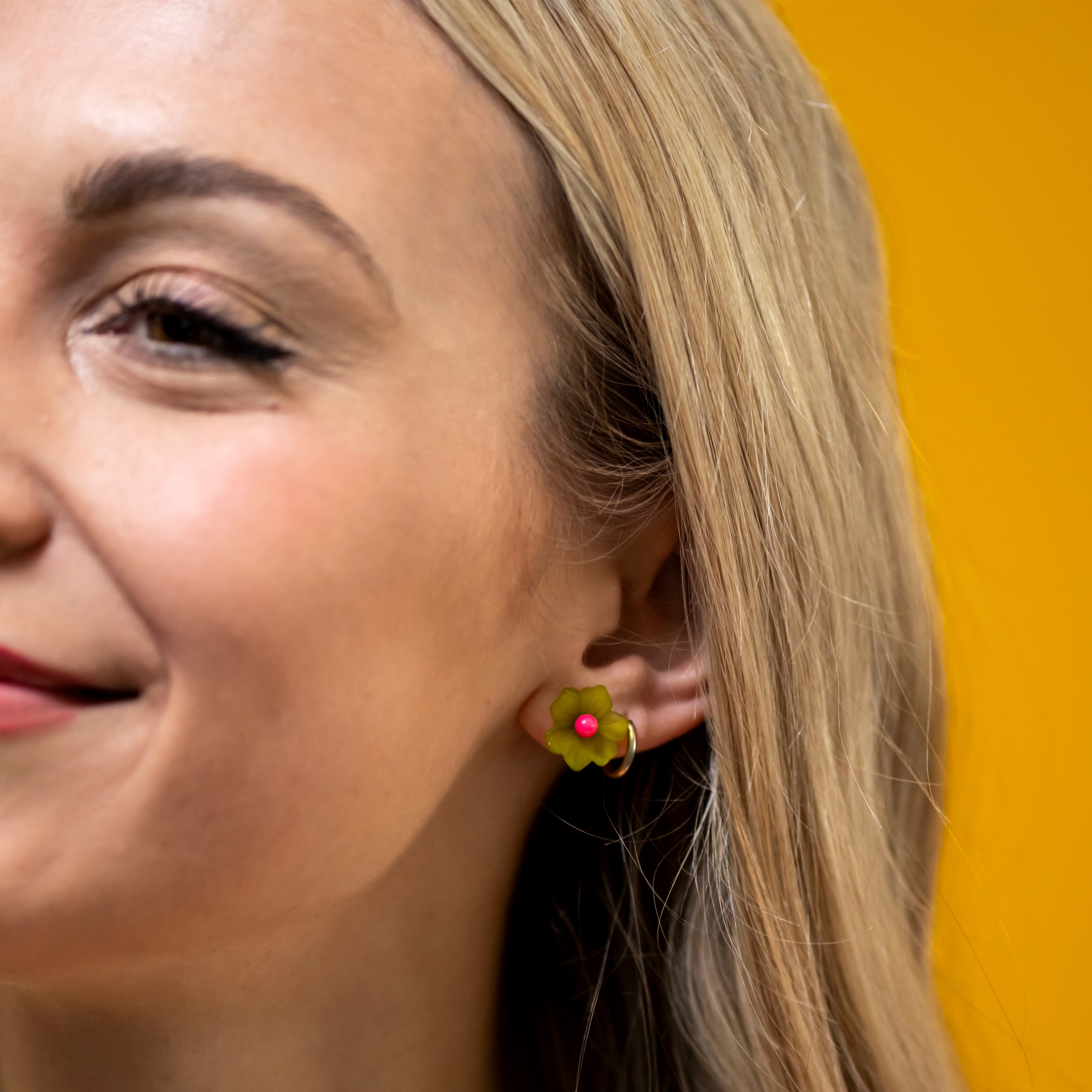 Frosted Bloom Jacket Stud Earrings