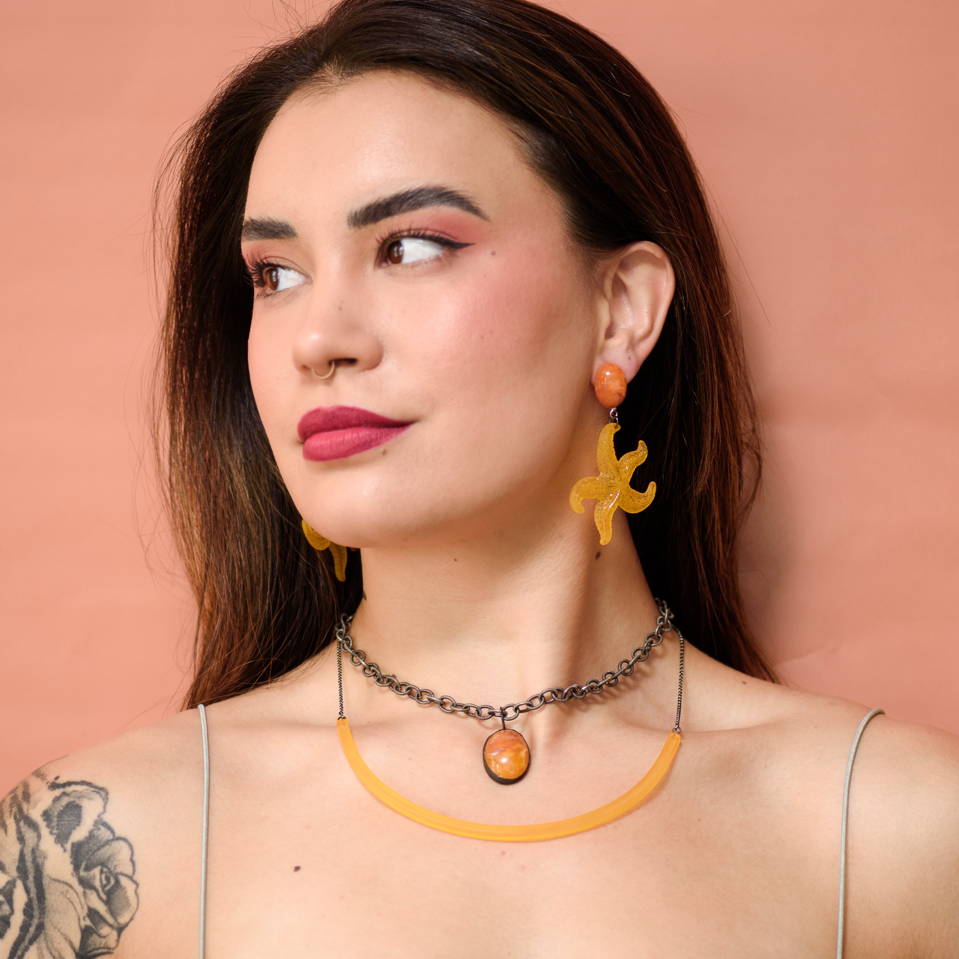 Frosty Starfish Drop Earrings