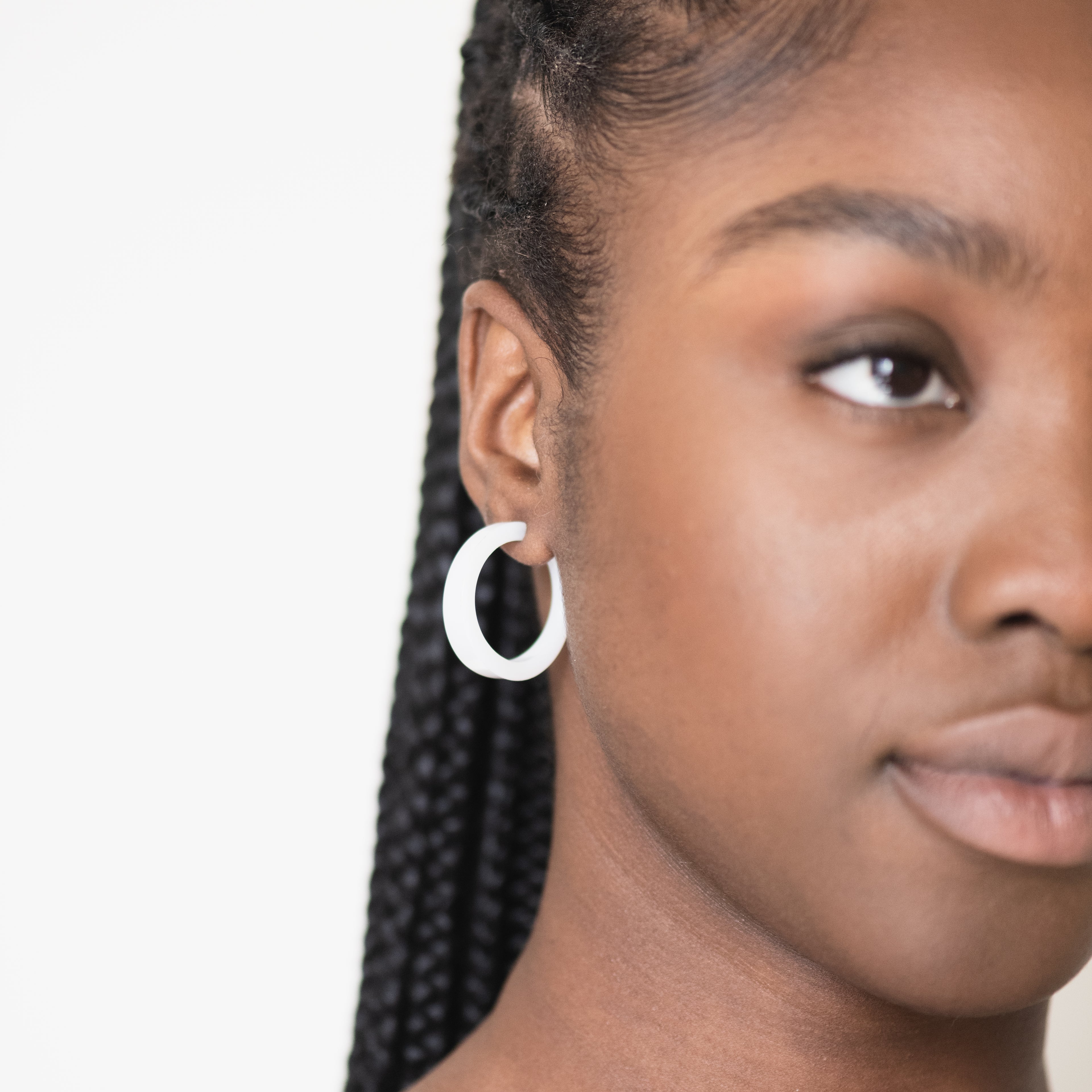 opaque shiny hoop earring