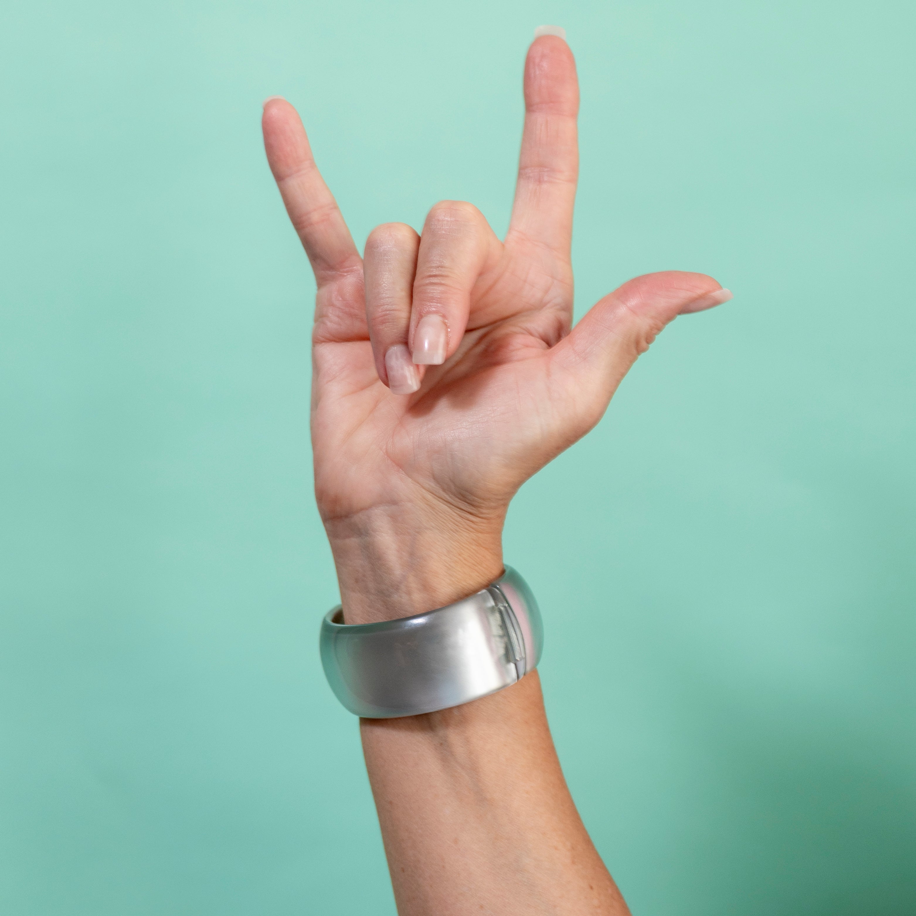 Silver Lining – Vintage Lucite Clamper Bracelet