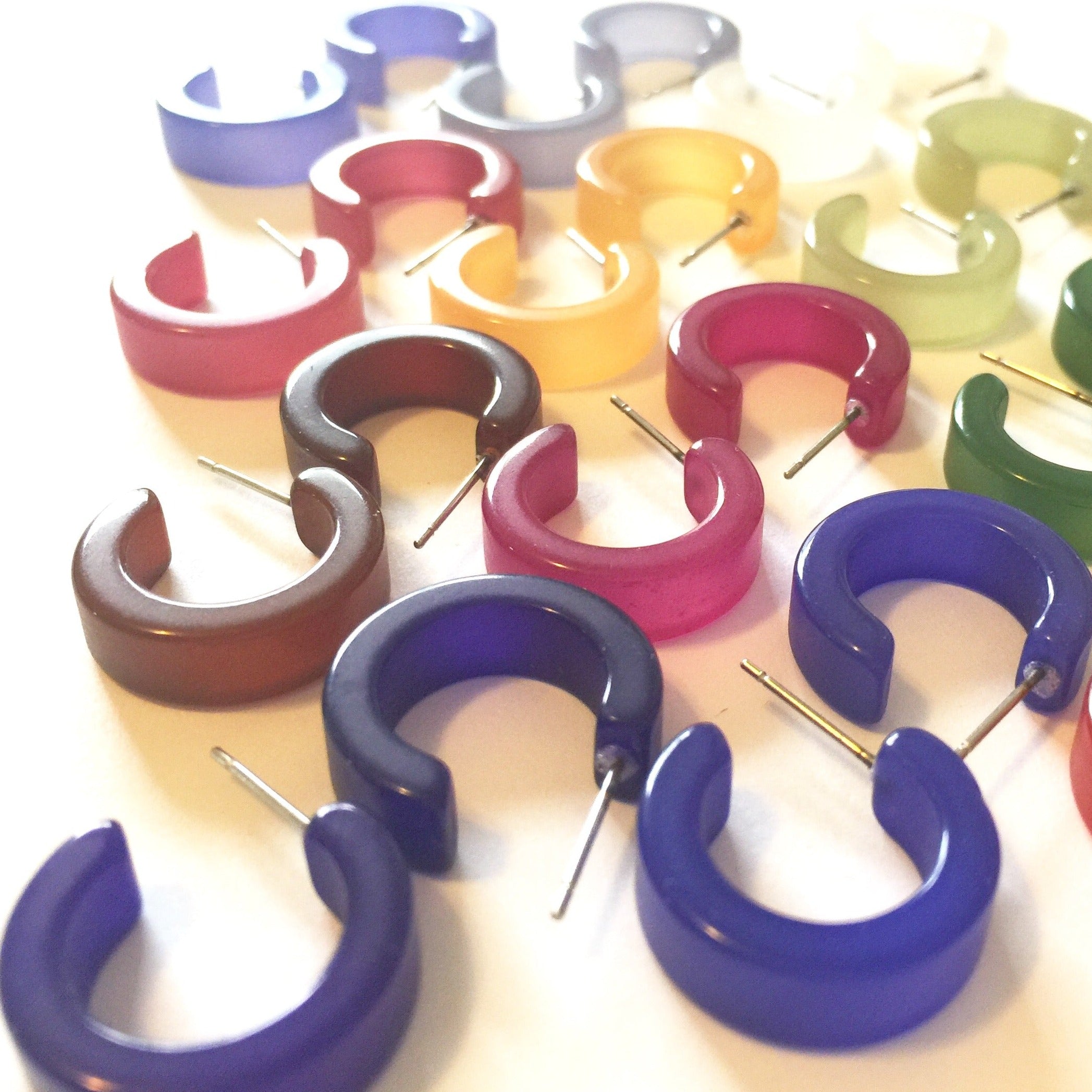 Hugger Moonglow Lucite Hoop Earrings