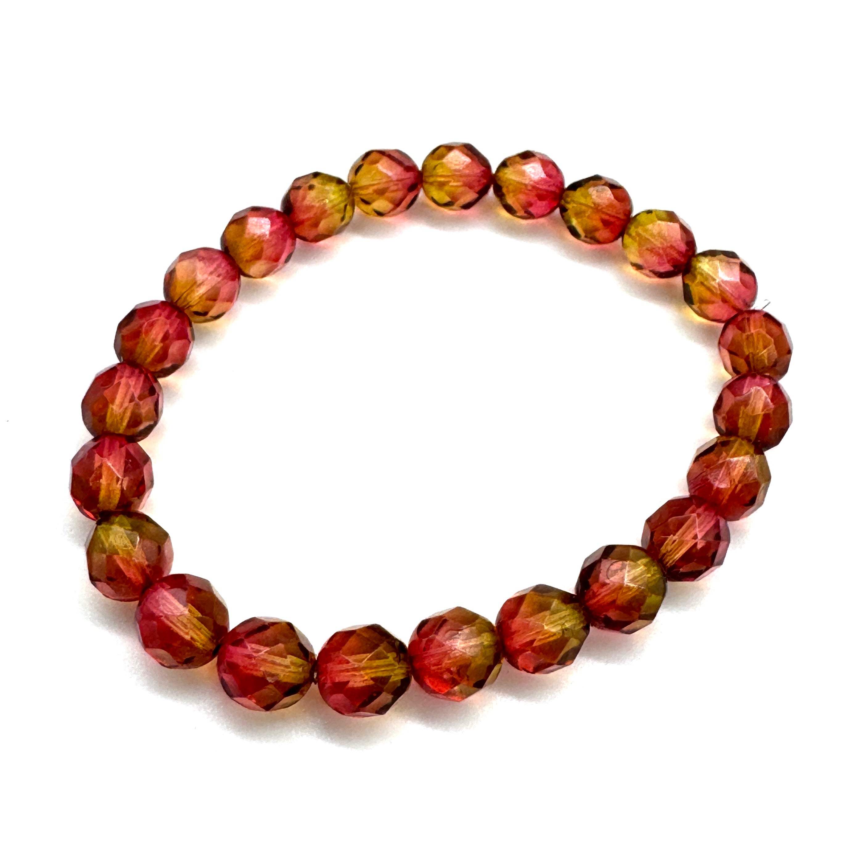 Fire Facets Glass Bracelet