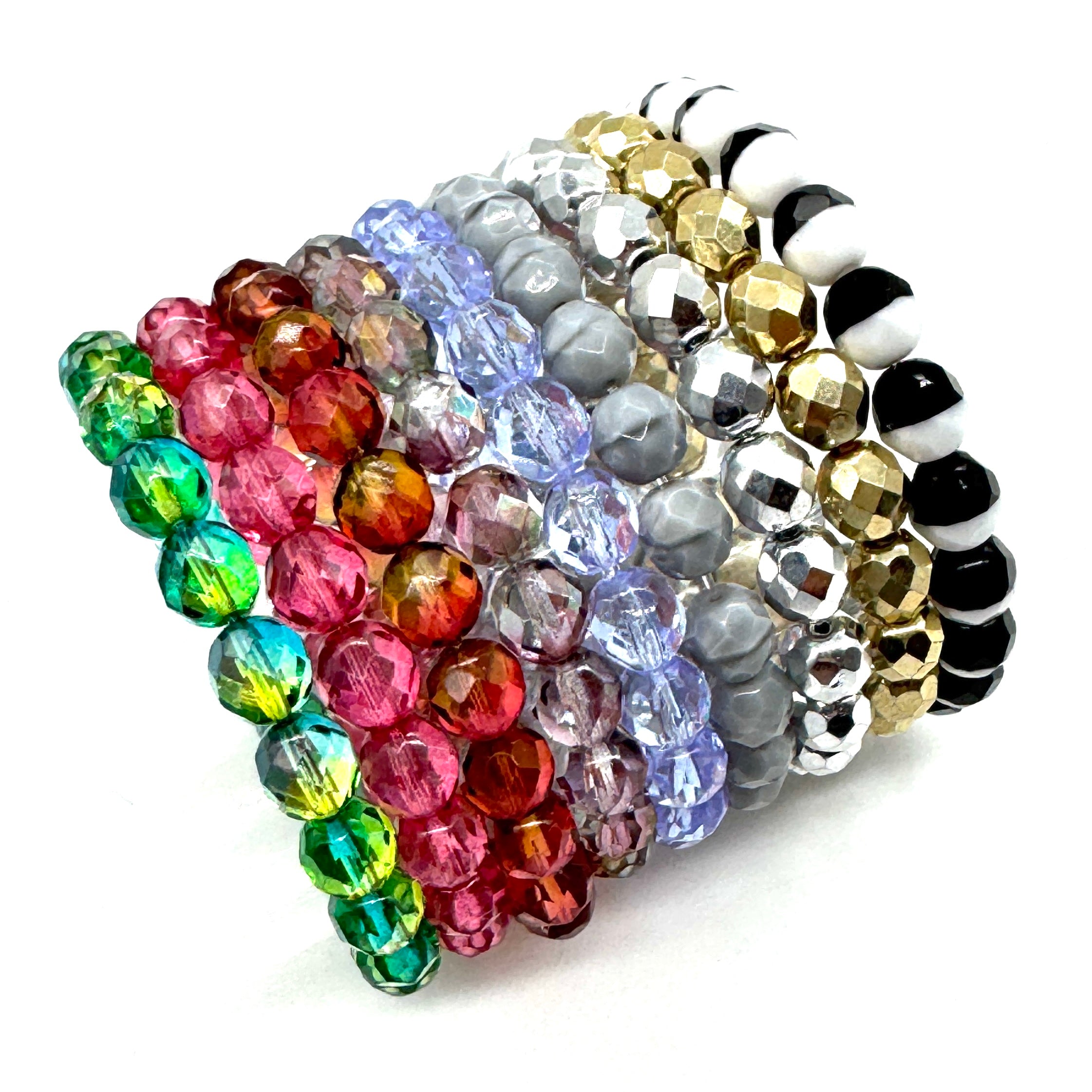 Fire Facets Glass Bracelet