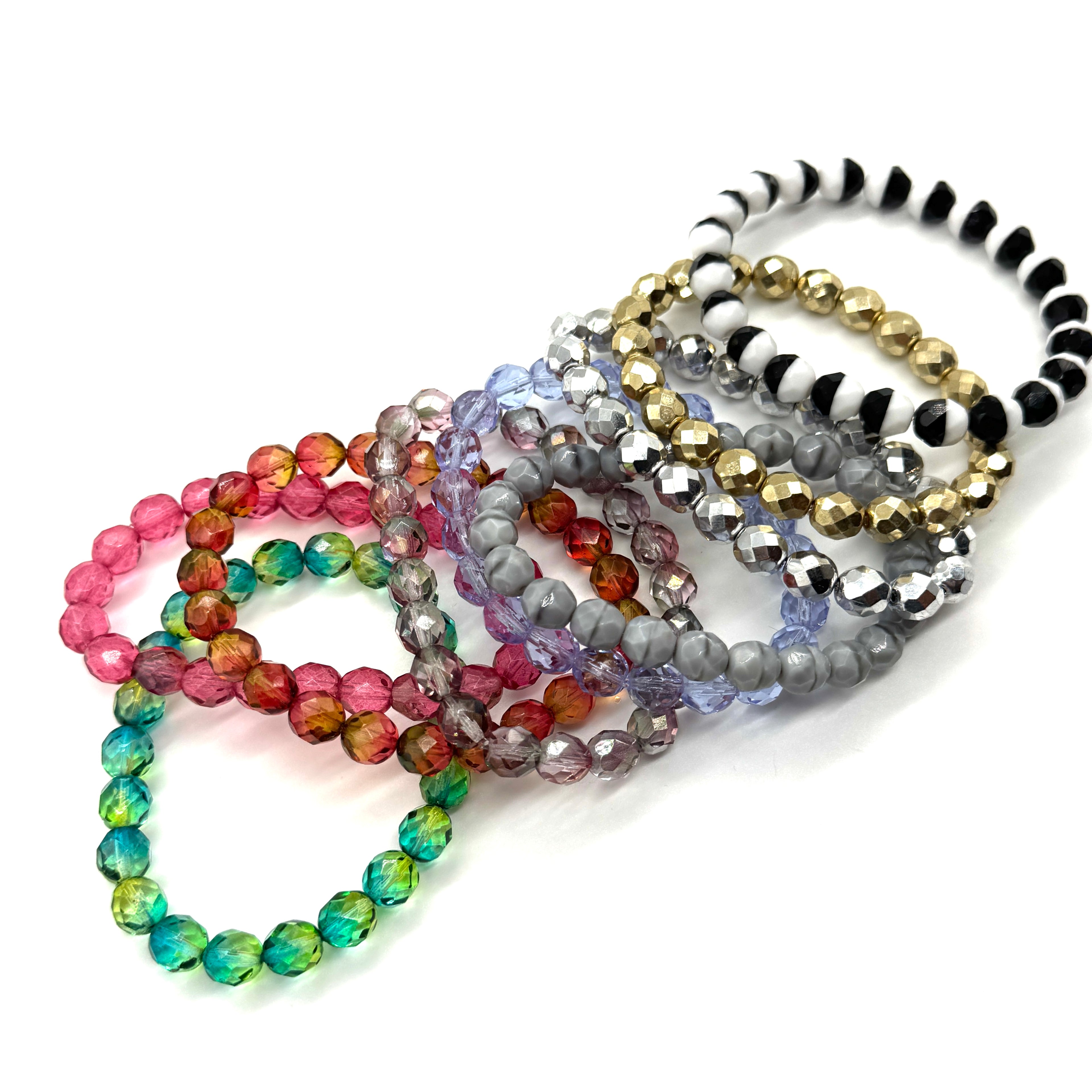 Fire Facets Glass Bracelet