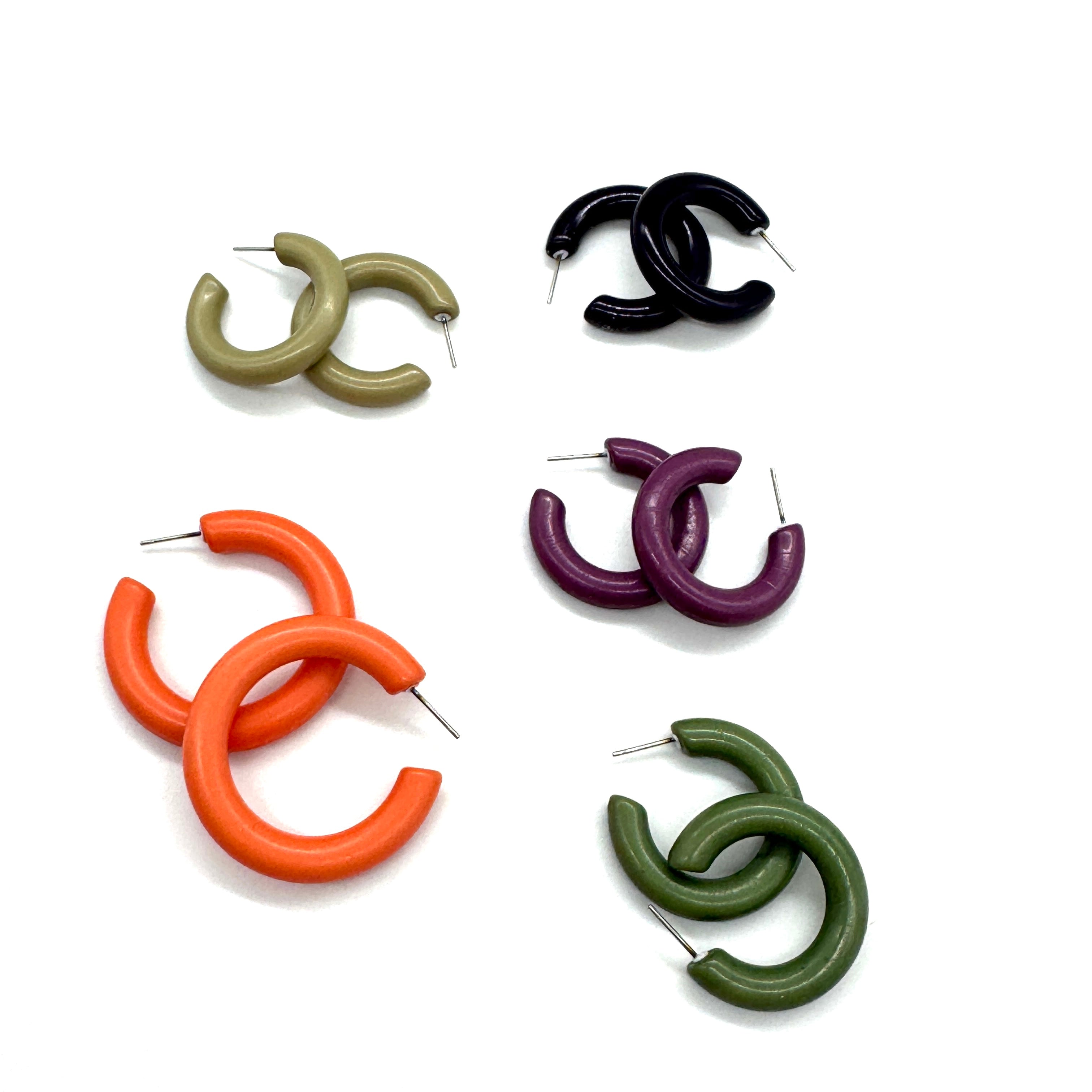 Textured Tubular Hoop Earrings