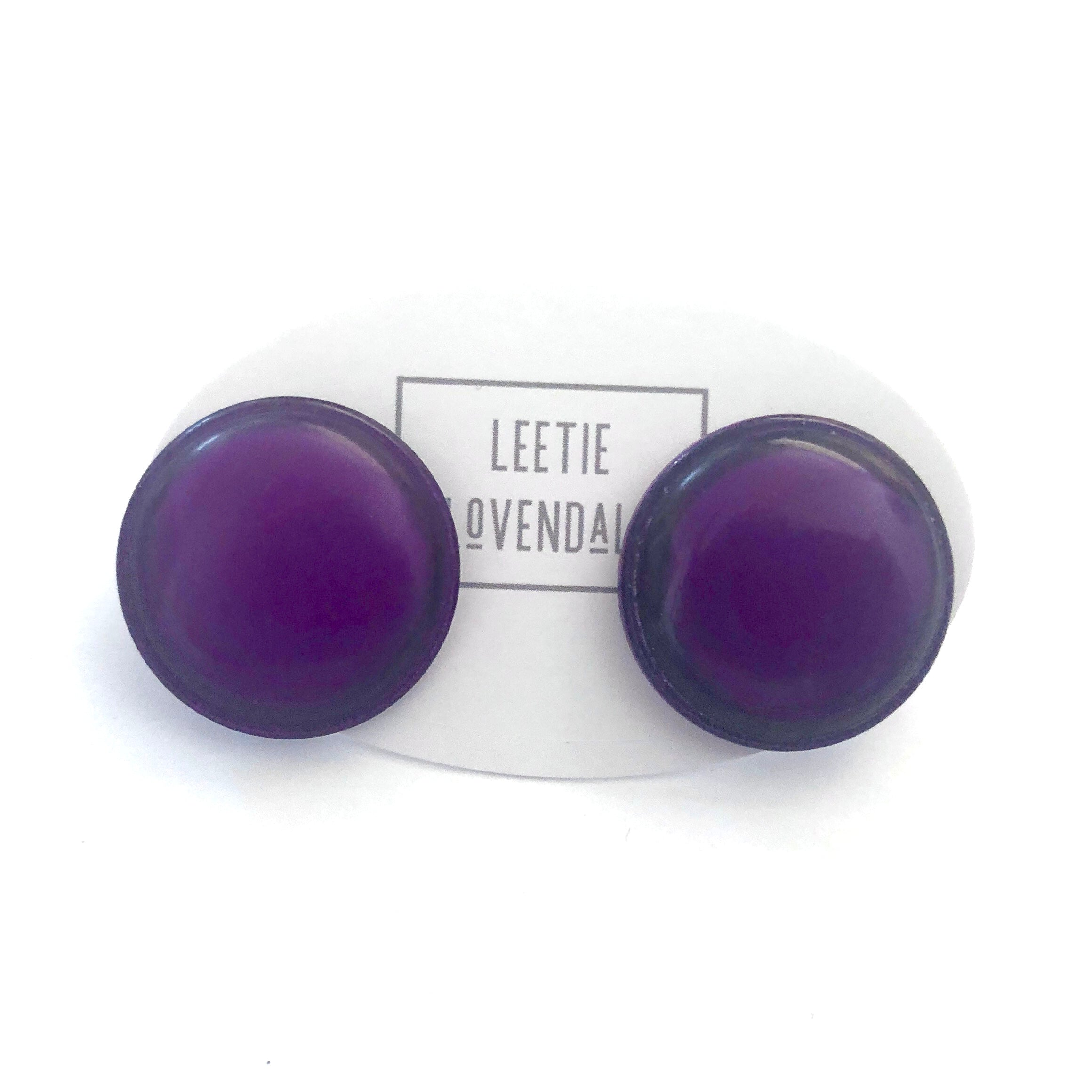 Glitter Resin Disc Stud Earrings