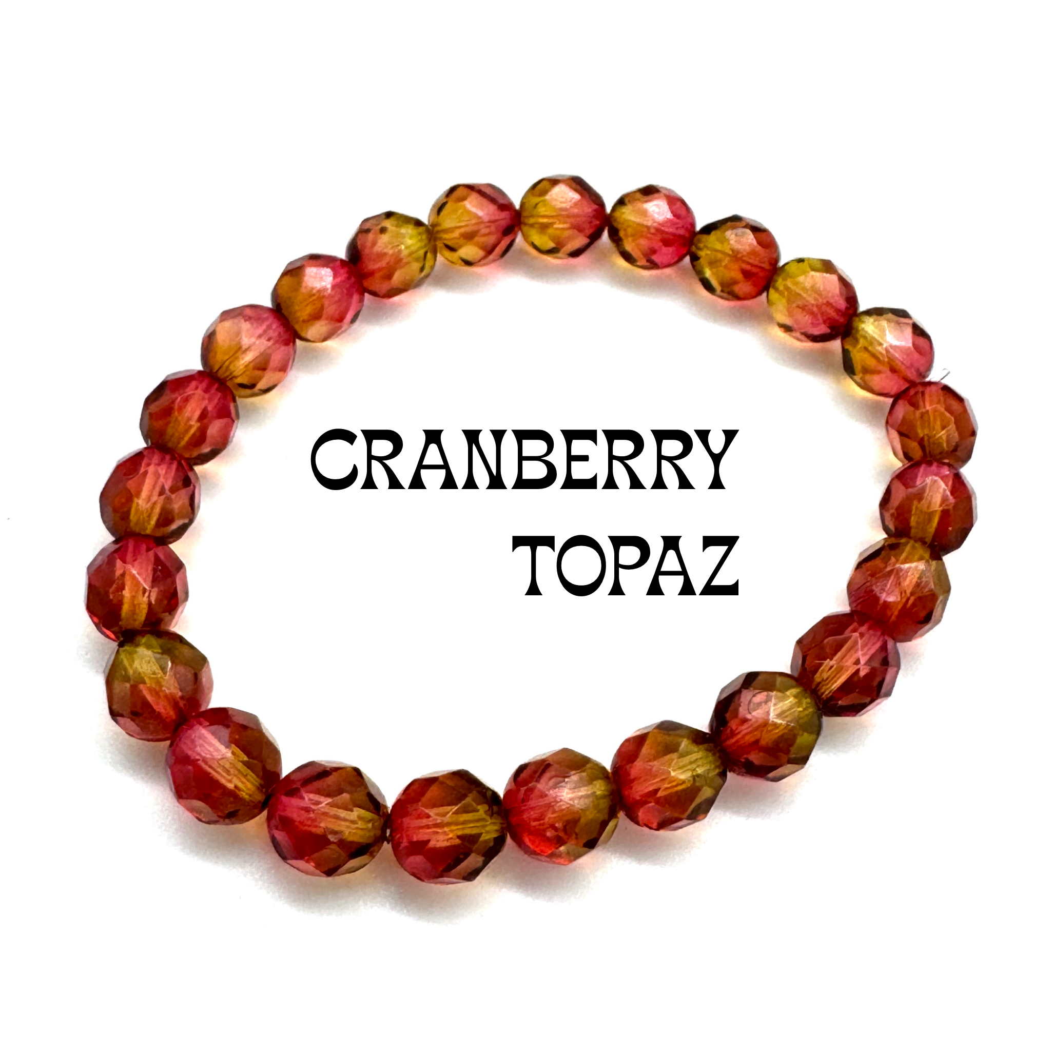 Fire Facets Glass Bracelet