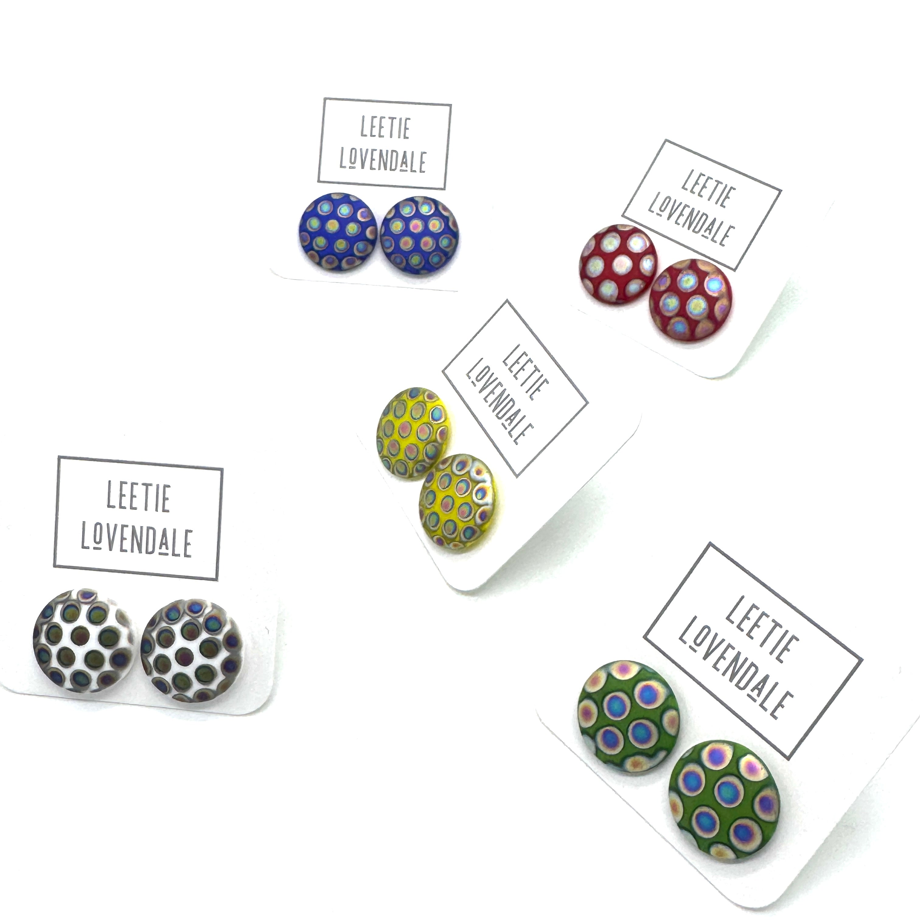 Peacock Polka Prism Stud Earrings