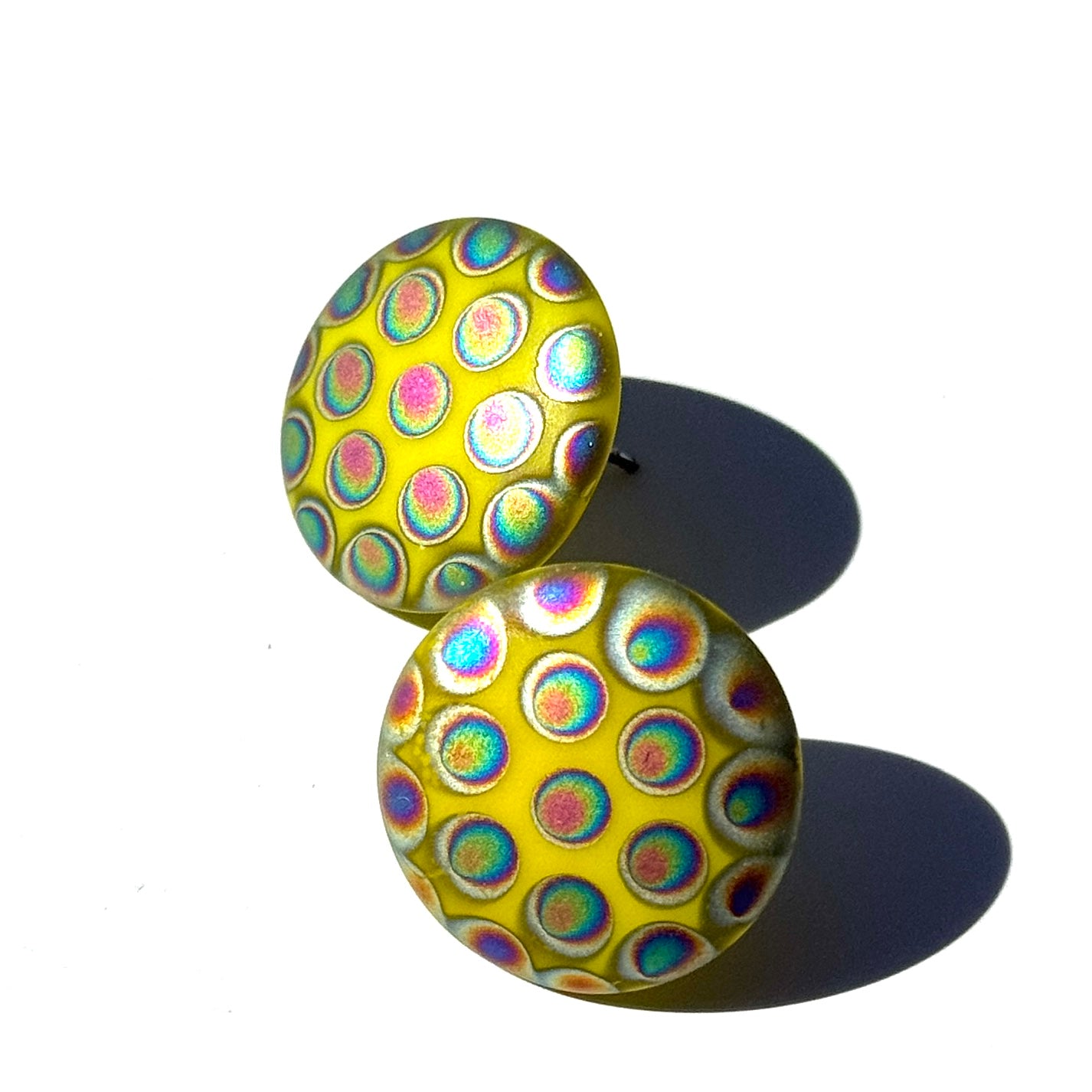 Peacock Polka Prism Stud Earrings