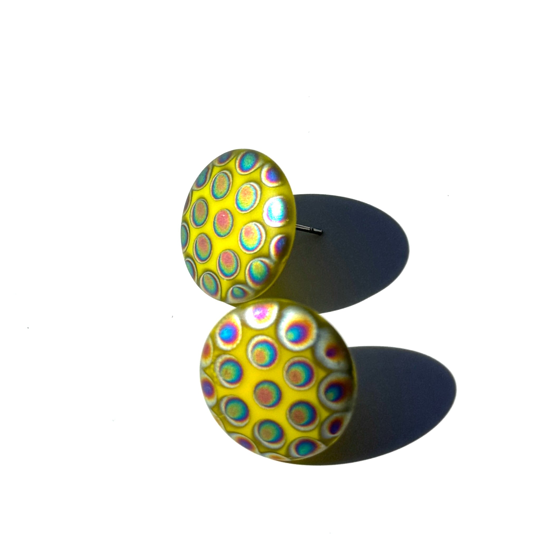 Peacock Polka Prism Stud Earrings