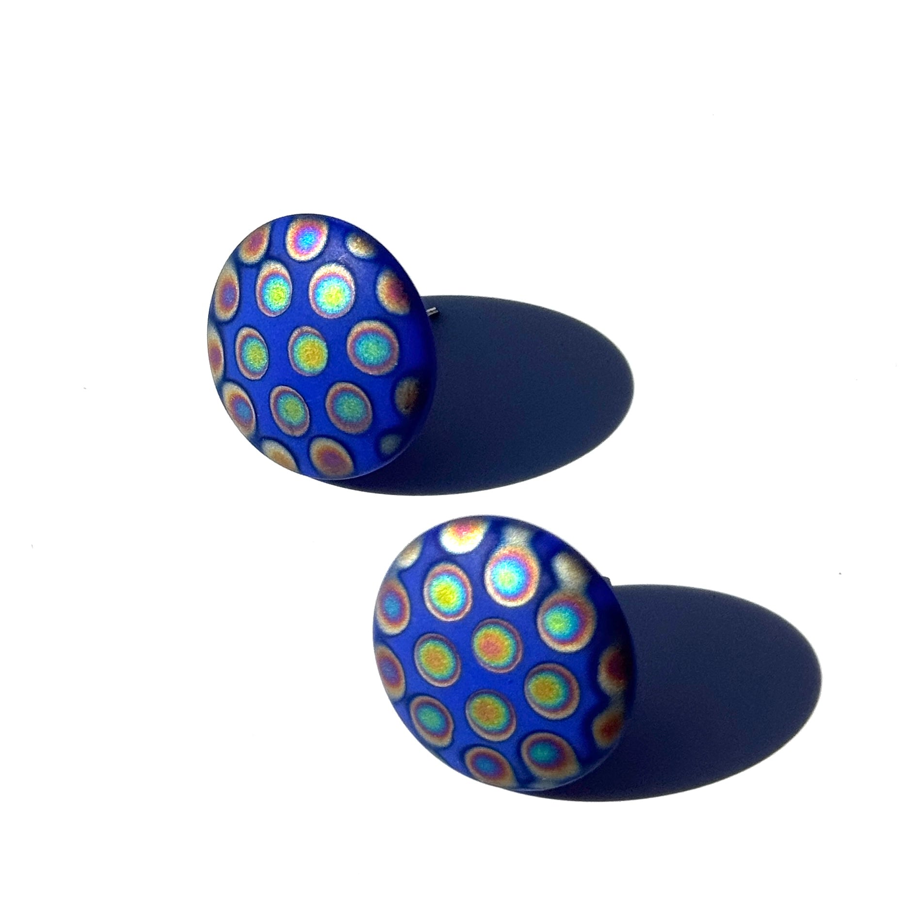 Peacock Polka Prism Stud Earrings