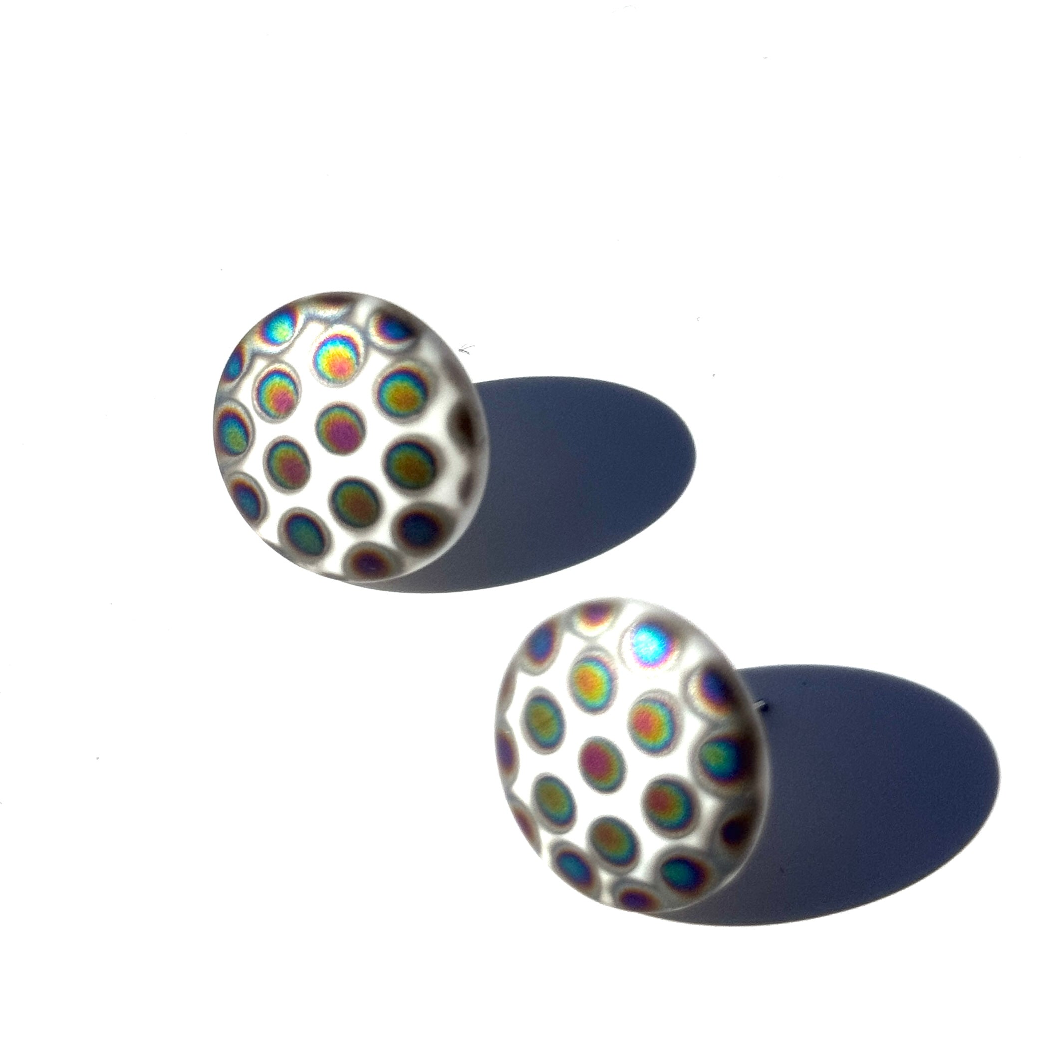 Peacock Polka Prism Stud Earrings