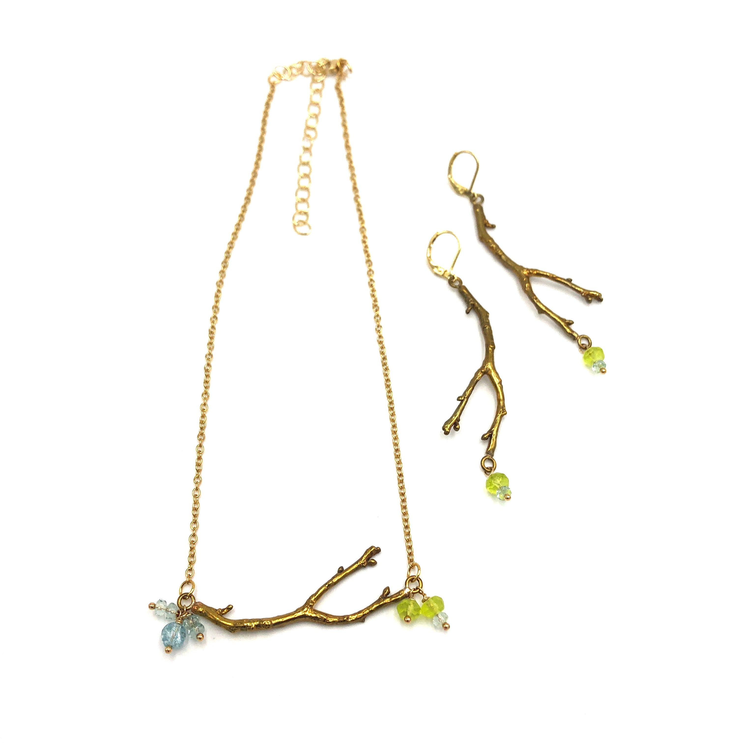 Vintage Brass Branch Earrings