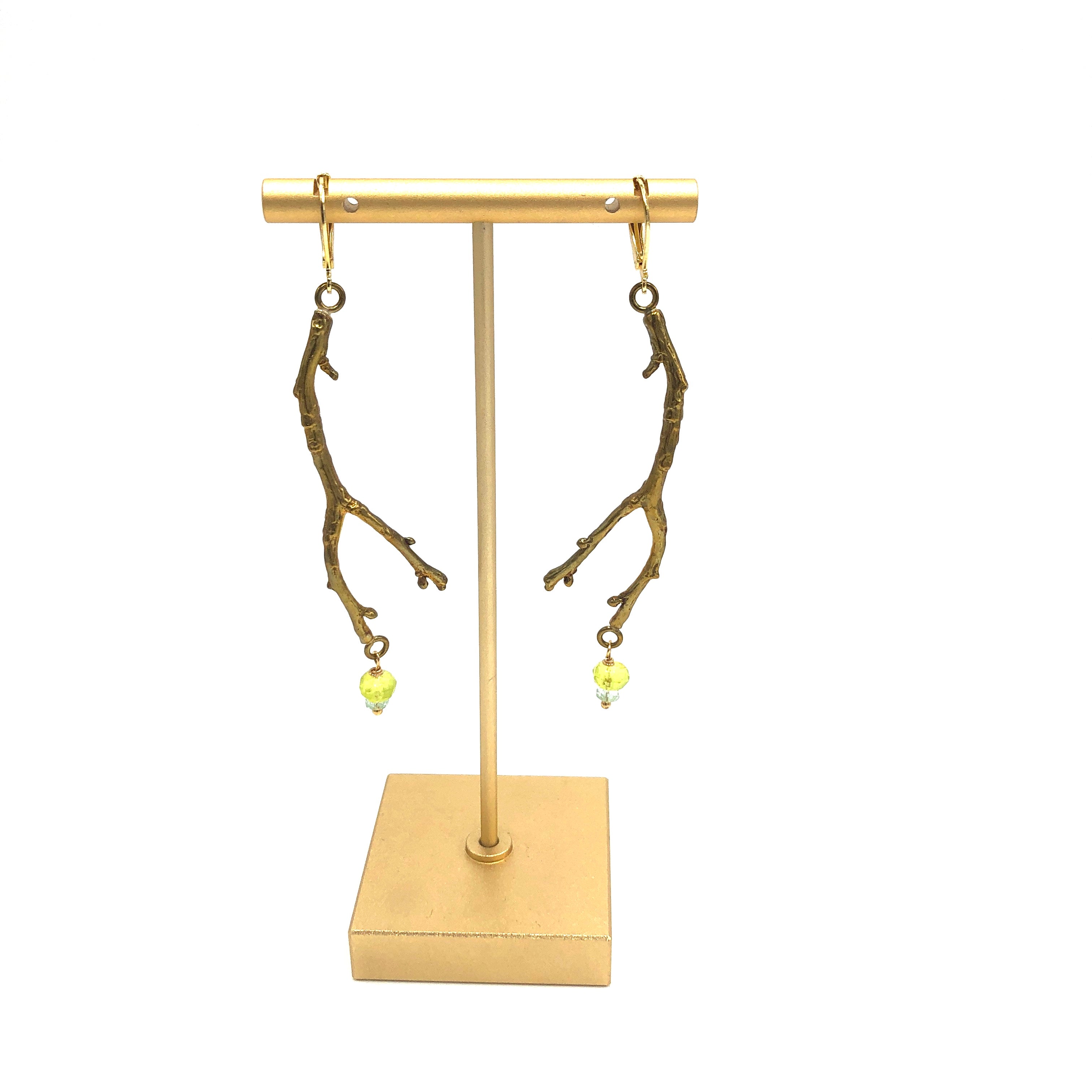 Vintage Brass Branch Earrings