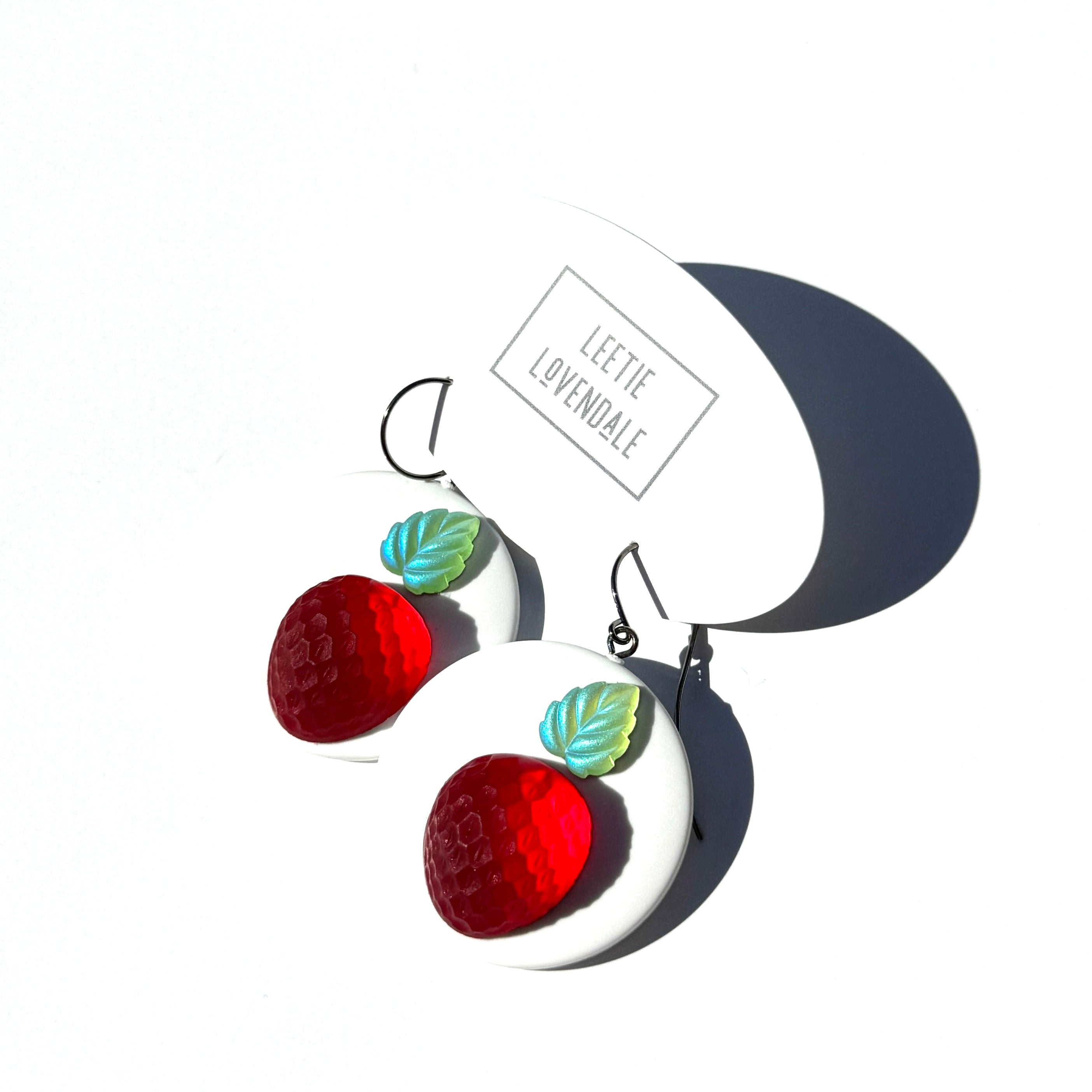 White Strawberry Glow Earrings