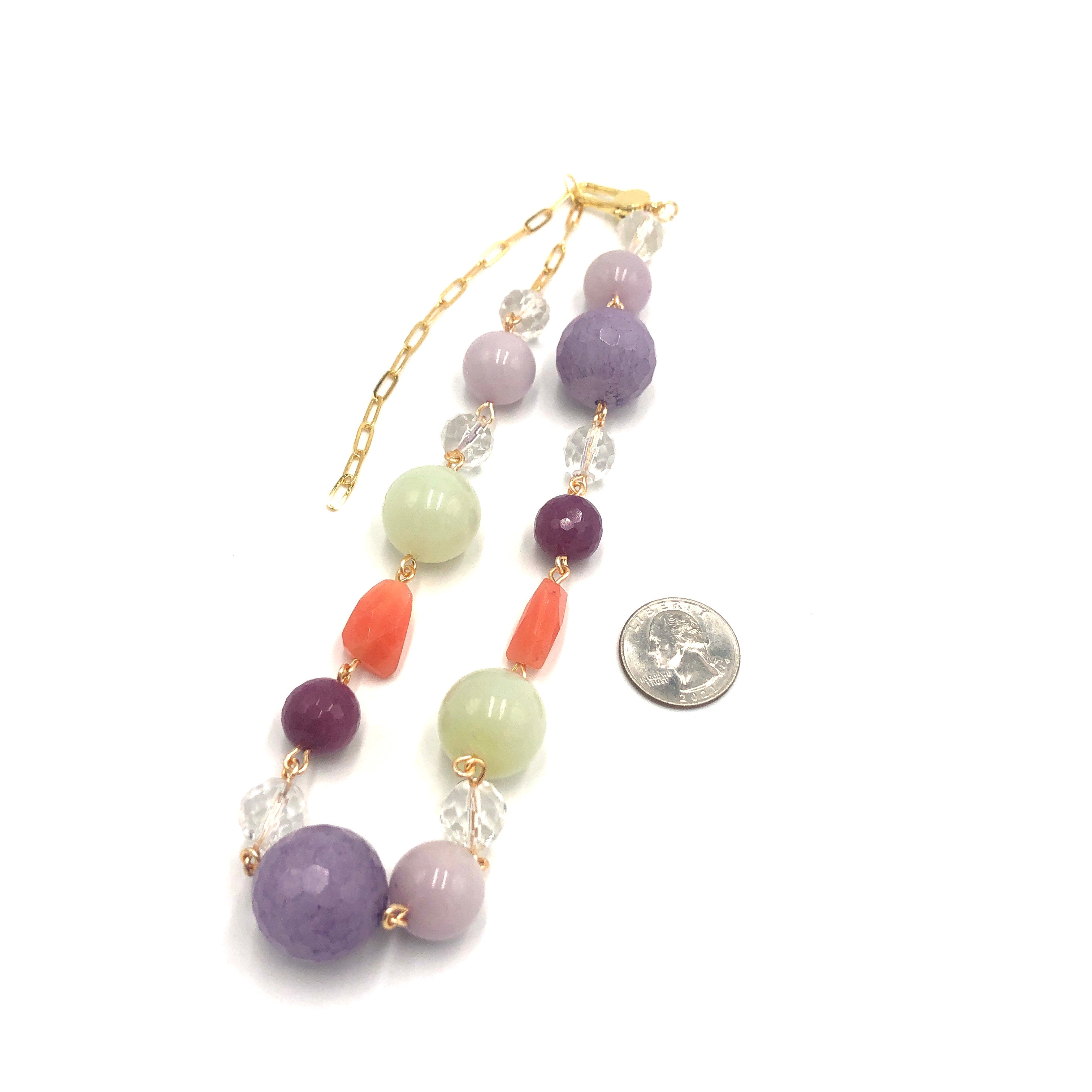 Chunky Sparkly Gems Amelia Necklace - vintage authentic gemstones
