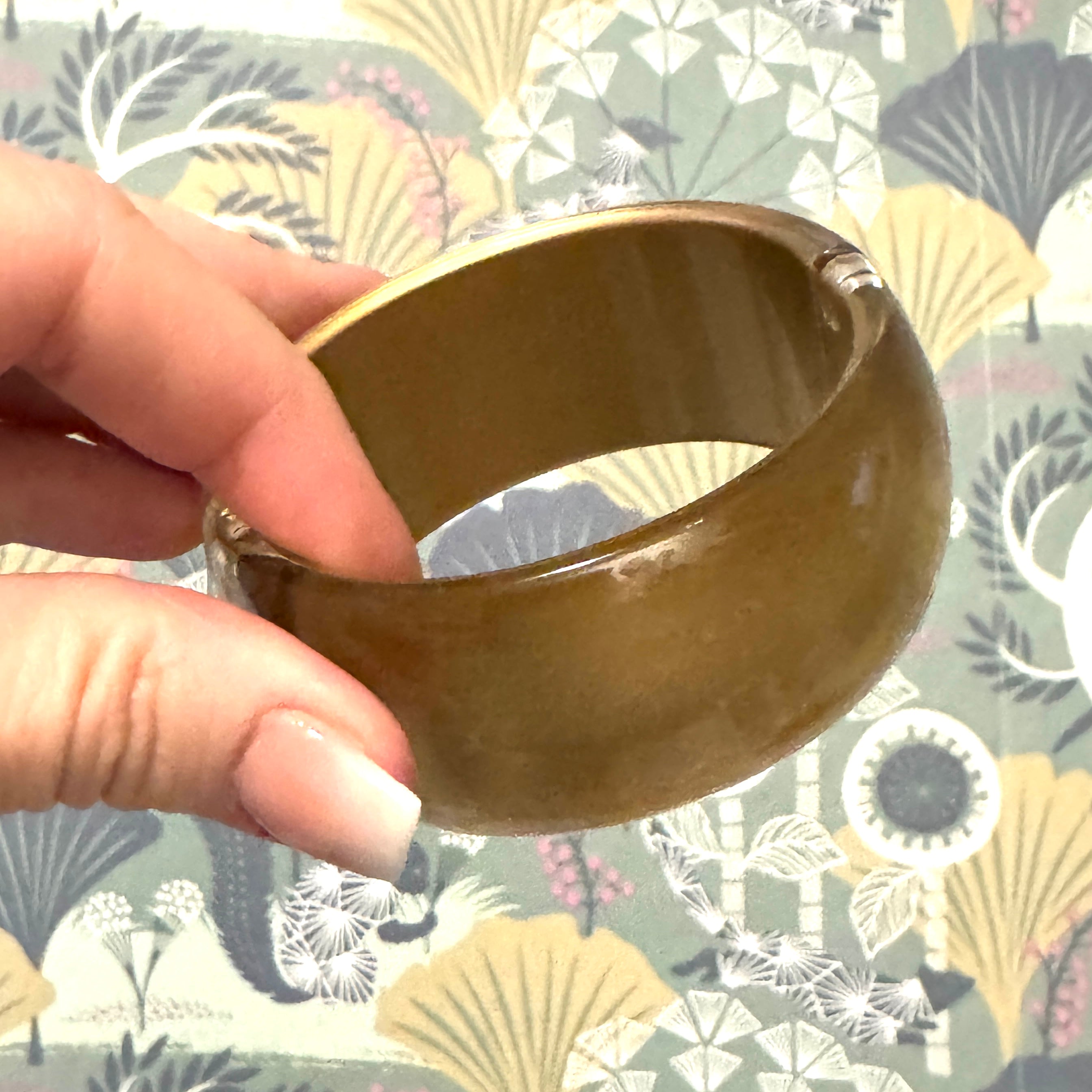 Golden Lining – Vintage Lucite Clamper Bracelet