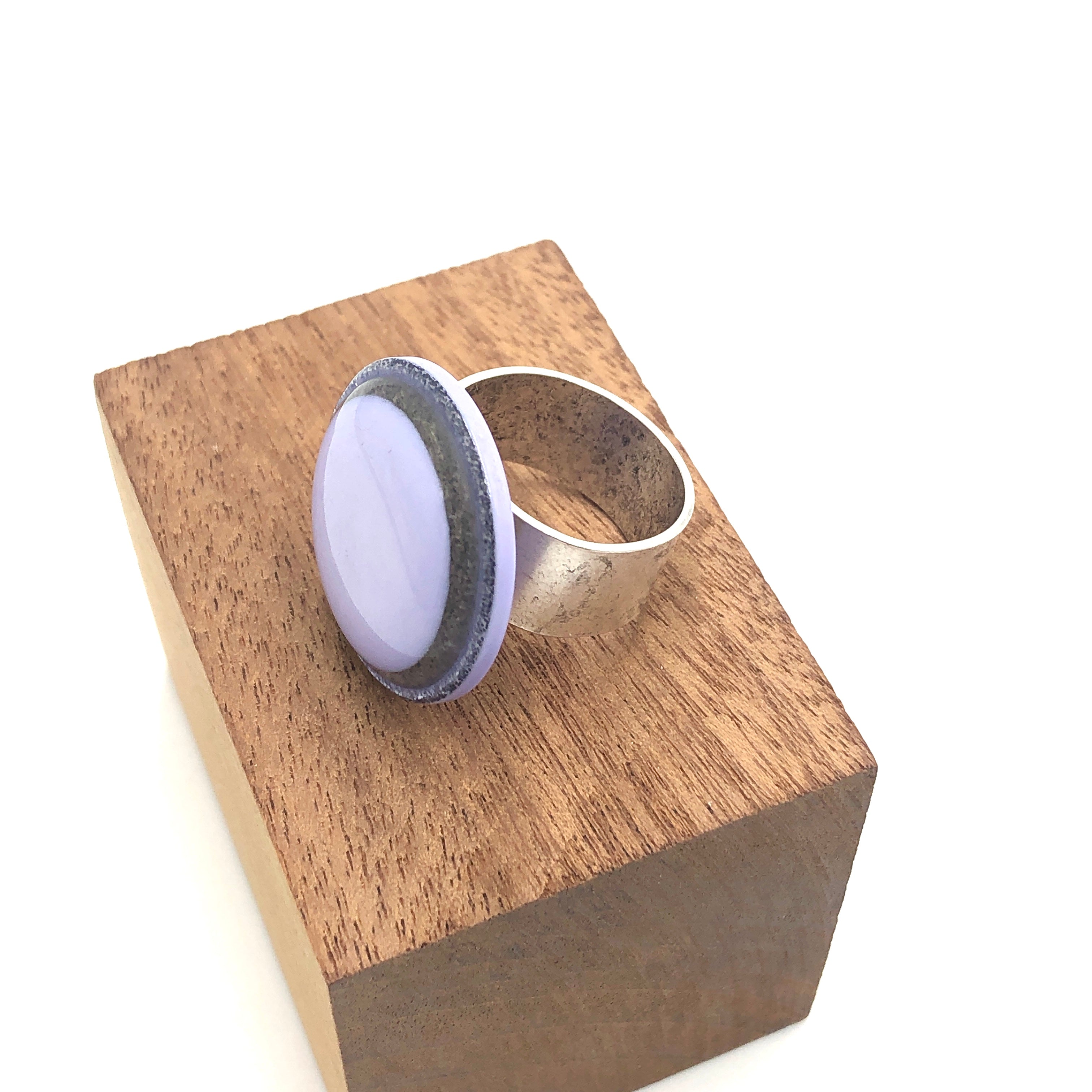 Glitter Resin Disc Cocktail Ring