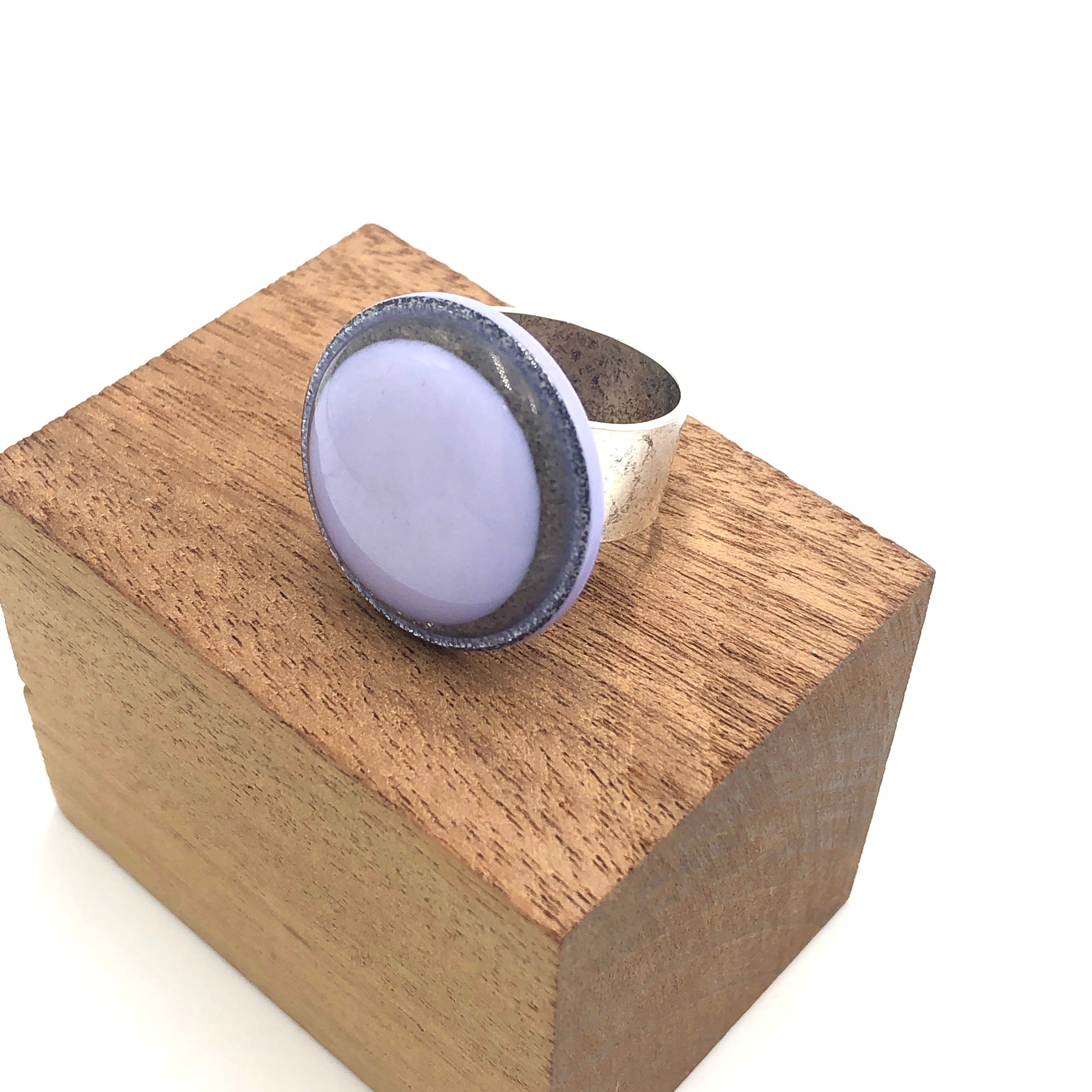 Glitter Resin Disc Cocktail Ring