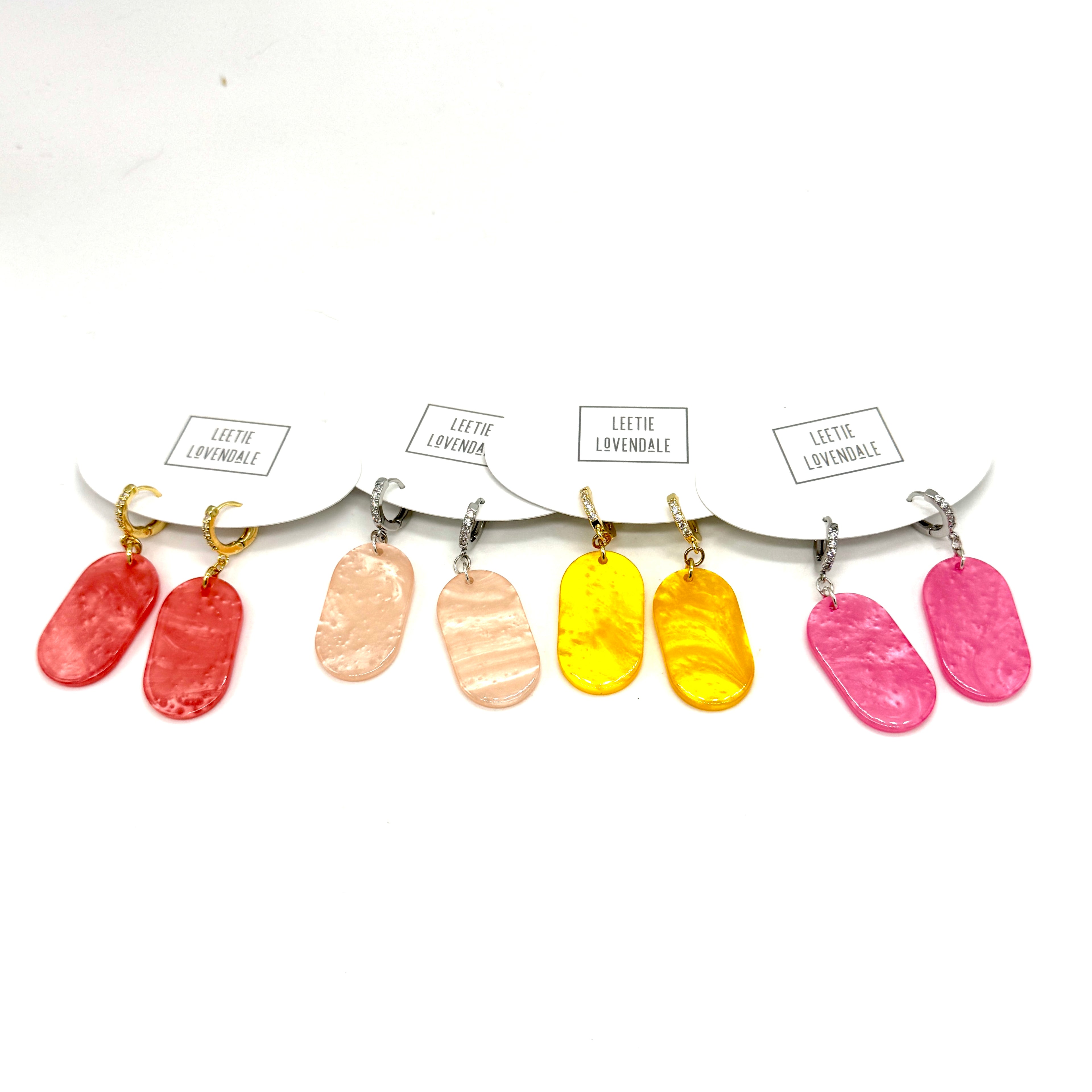 Set of colorful earrings with &