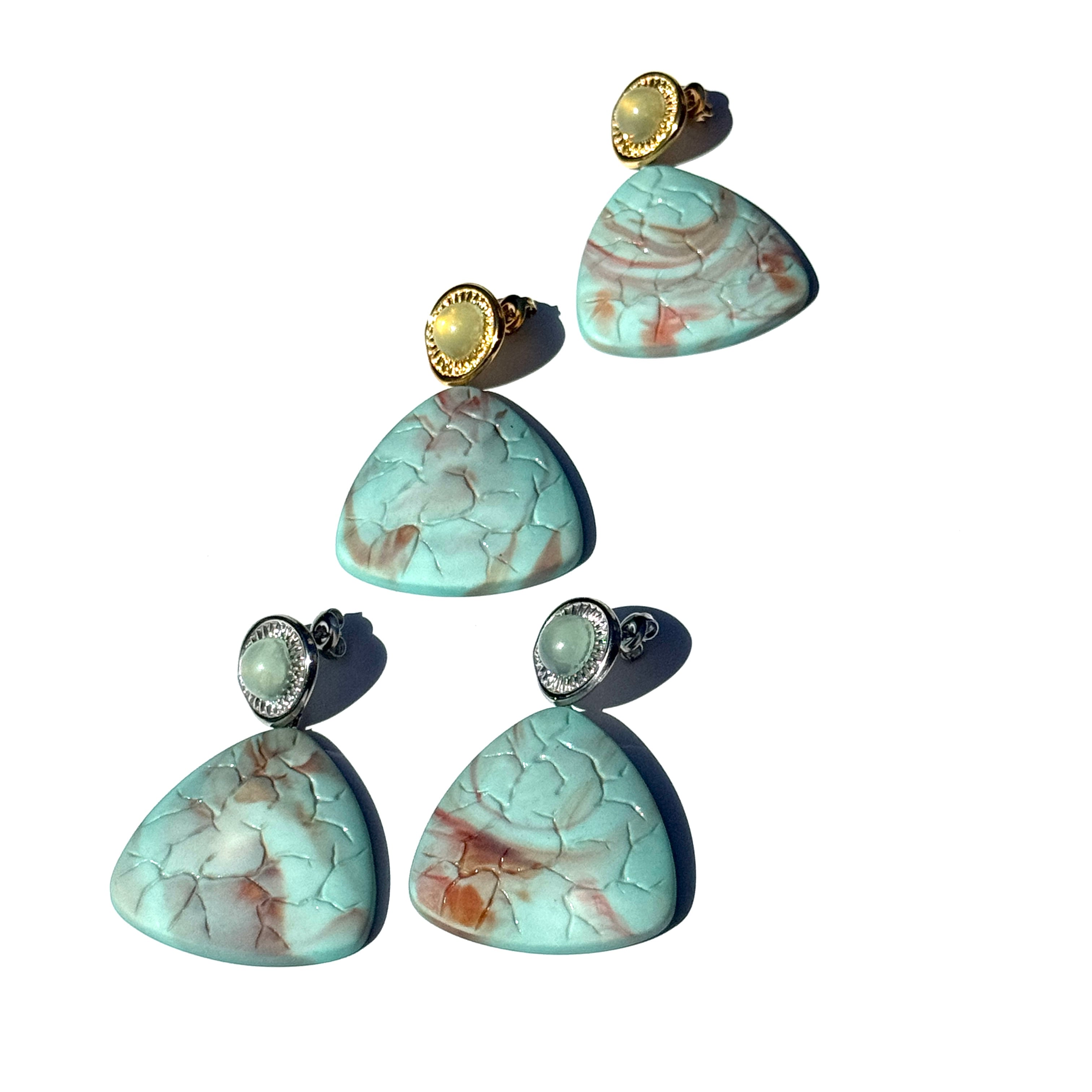 Cracked Pyramid Earrings