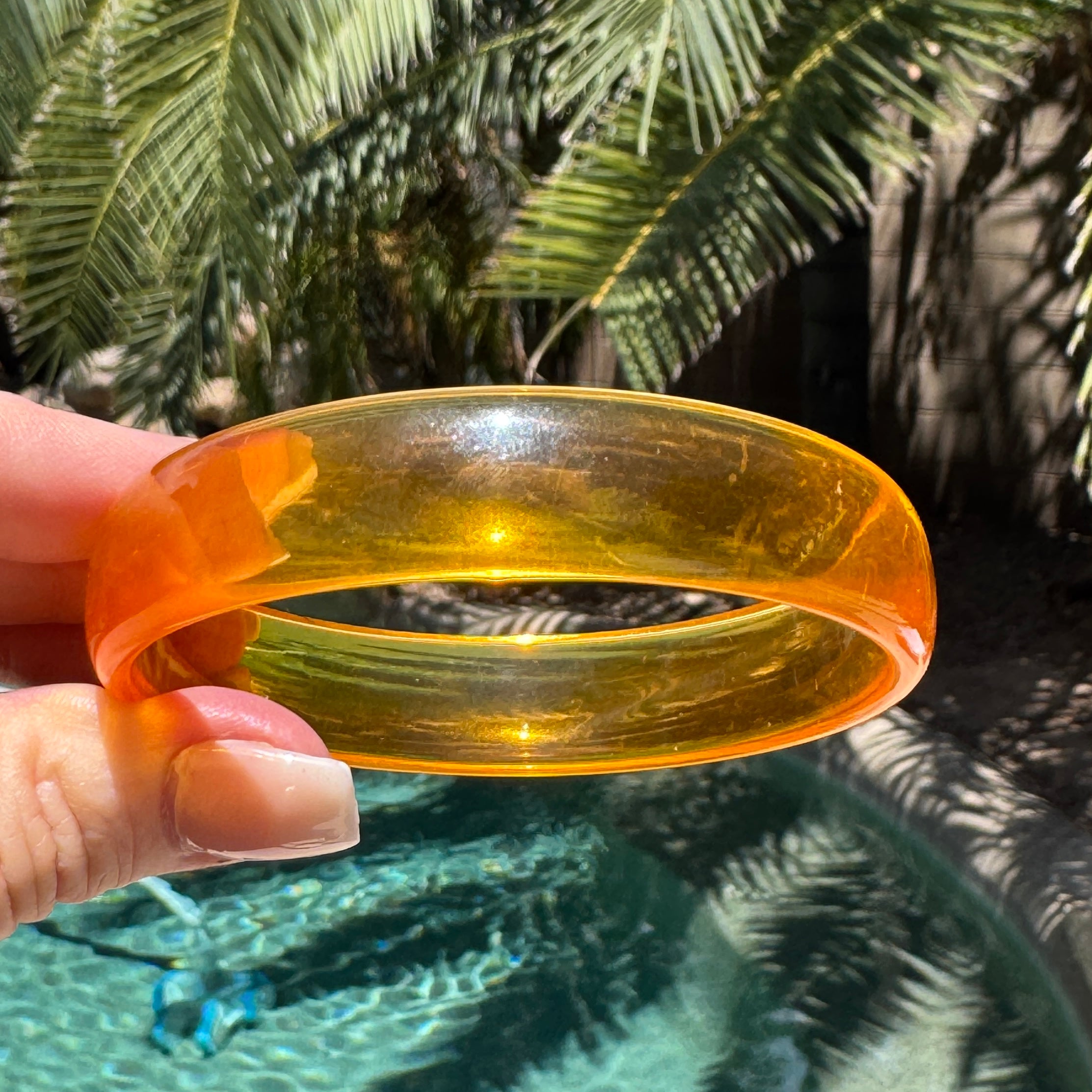 Yellow Sunshine Bangle Bracelet - 8"