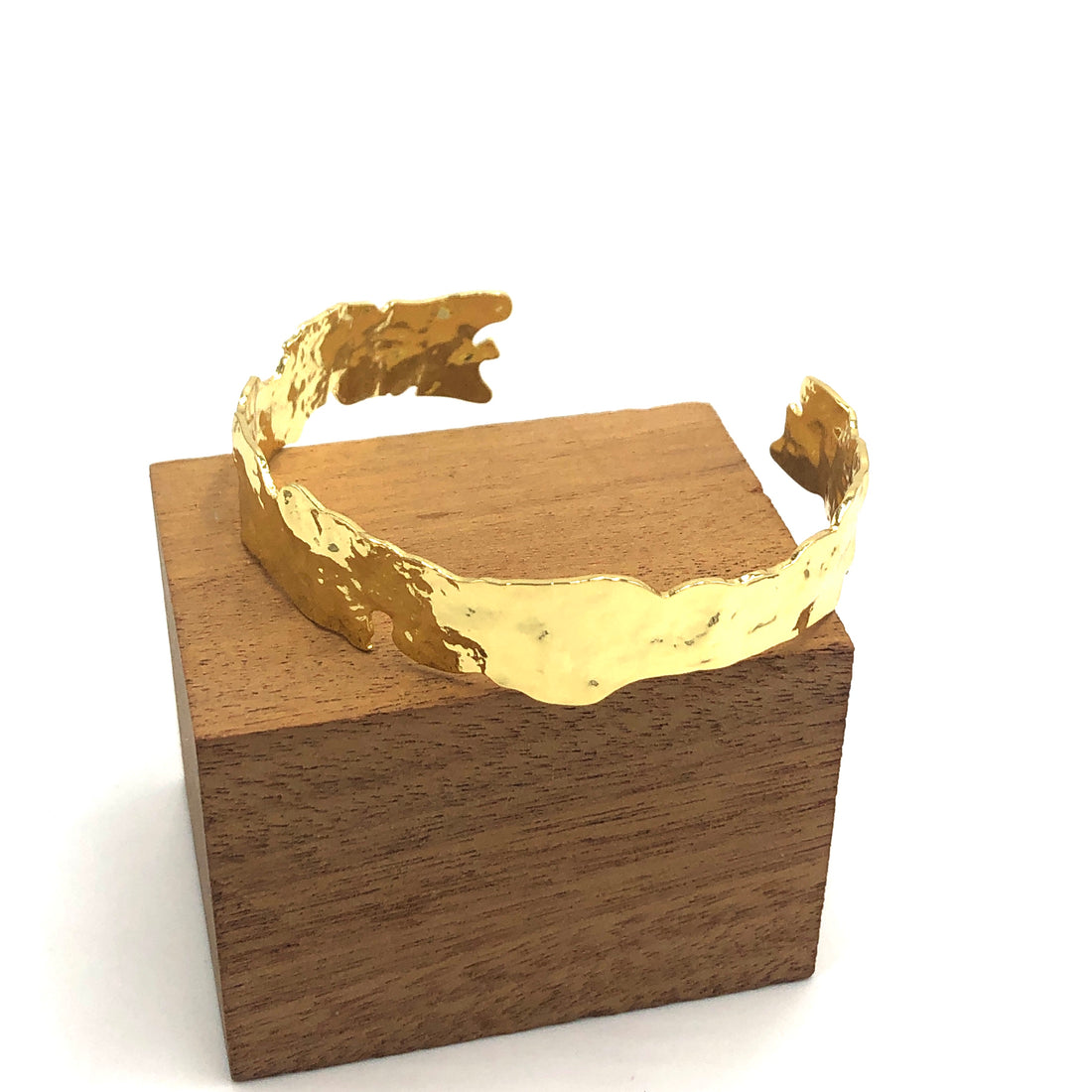 Raw Gold Leafed Cuff Bracelet