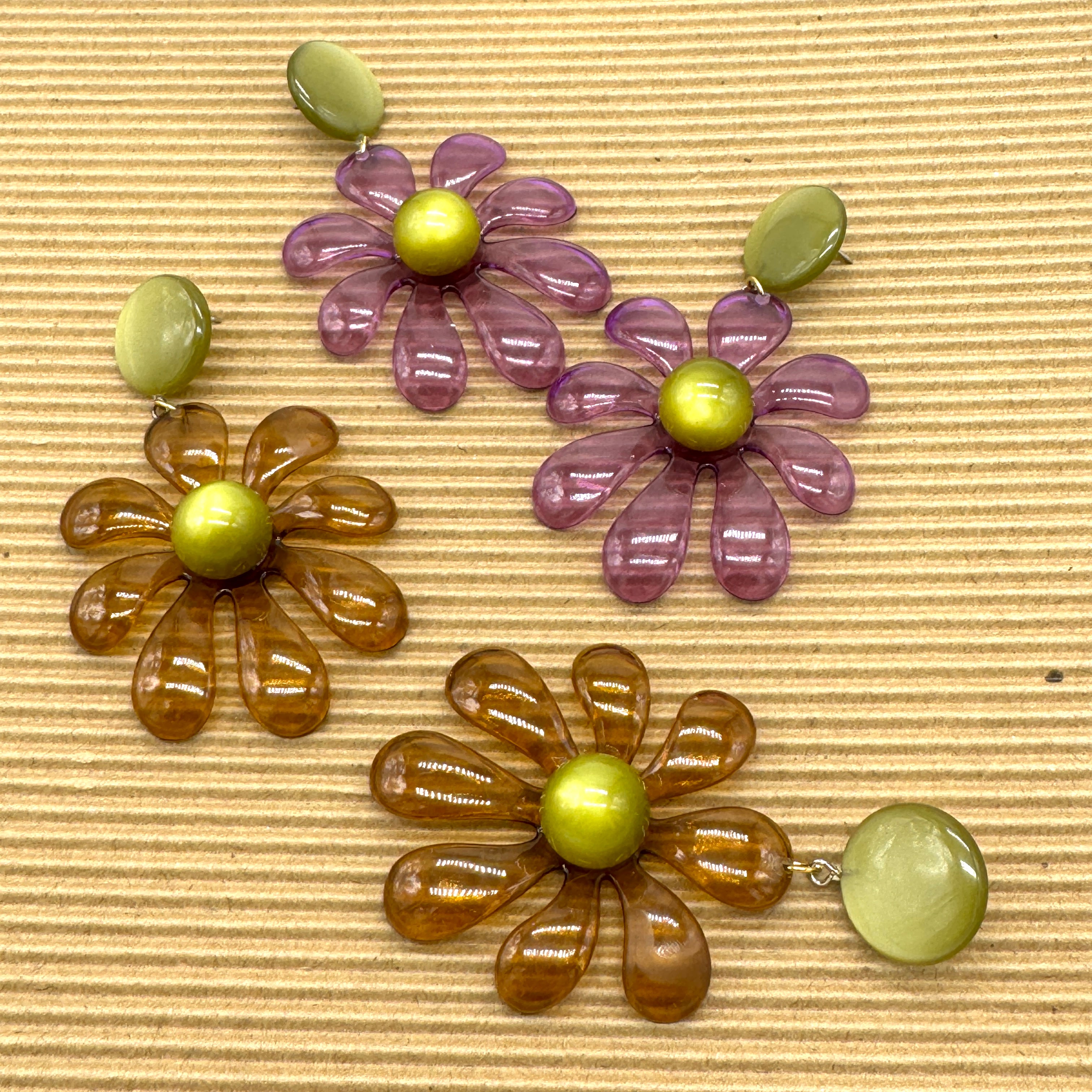 Retro Splat Flower Earrings