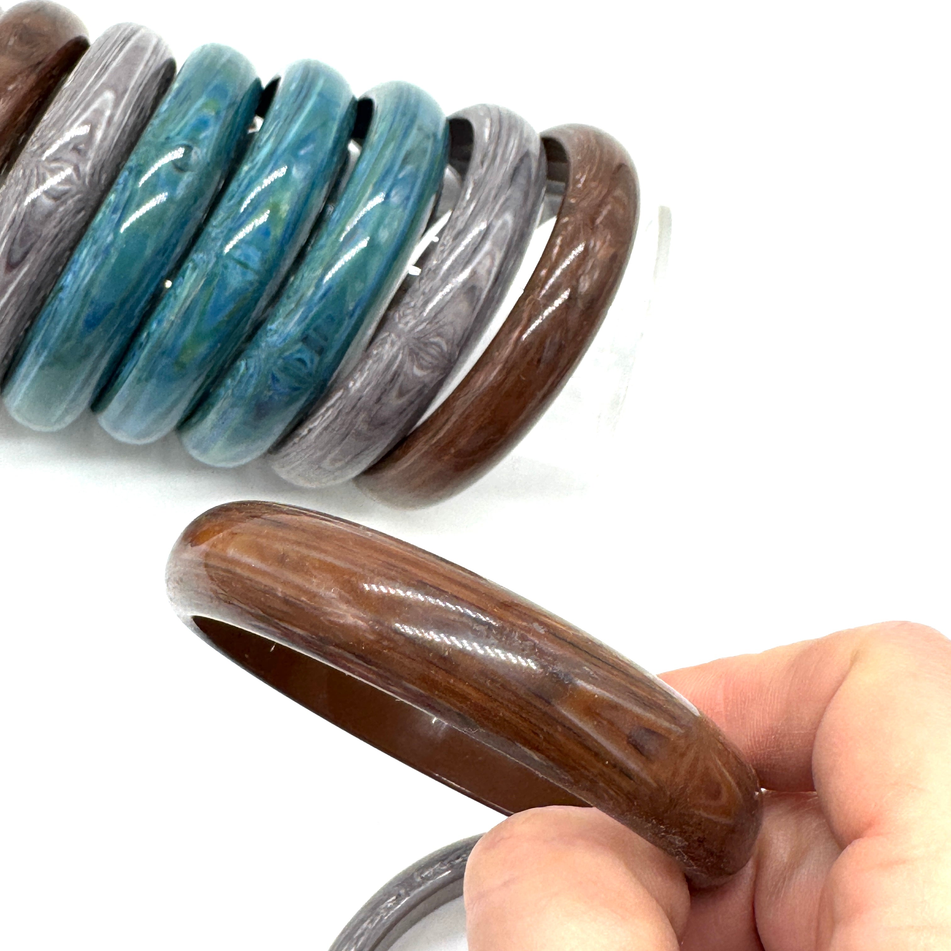 Marbled Best Plastics Bangle Bracelet - Med