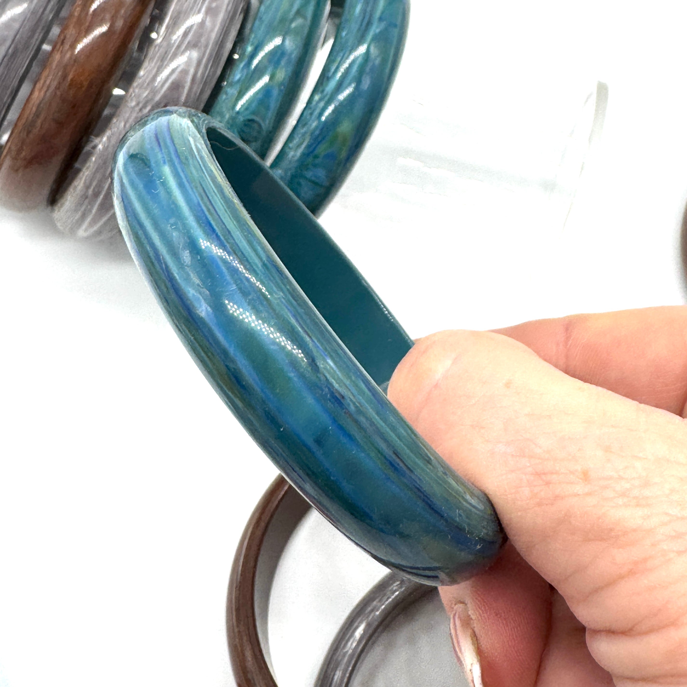 Marbled Best Plastics Bangle Bracelet - Med